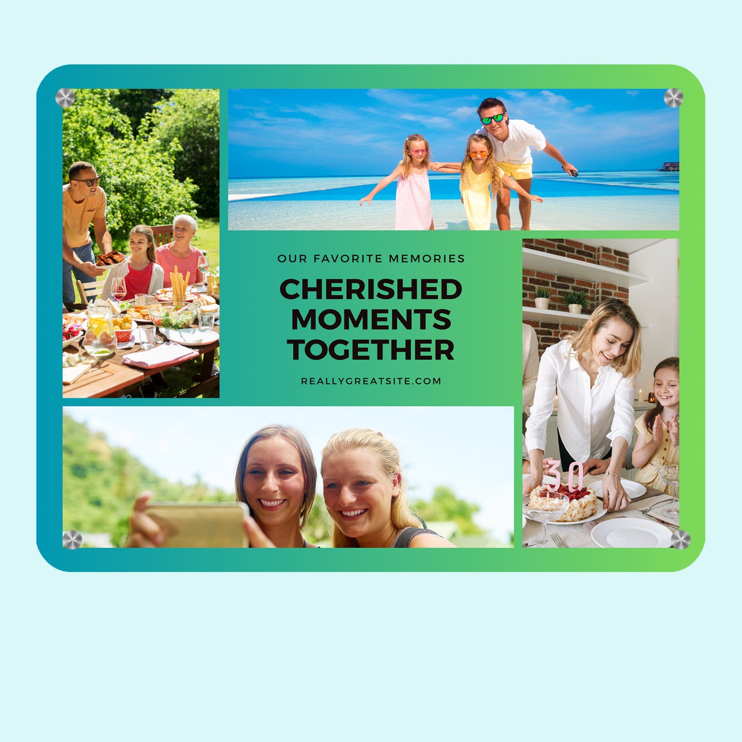 Cherished Moments Together - Frame less acrylic wall photo collage