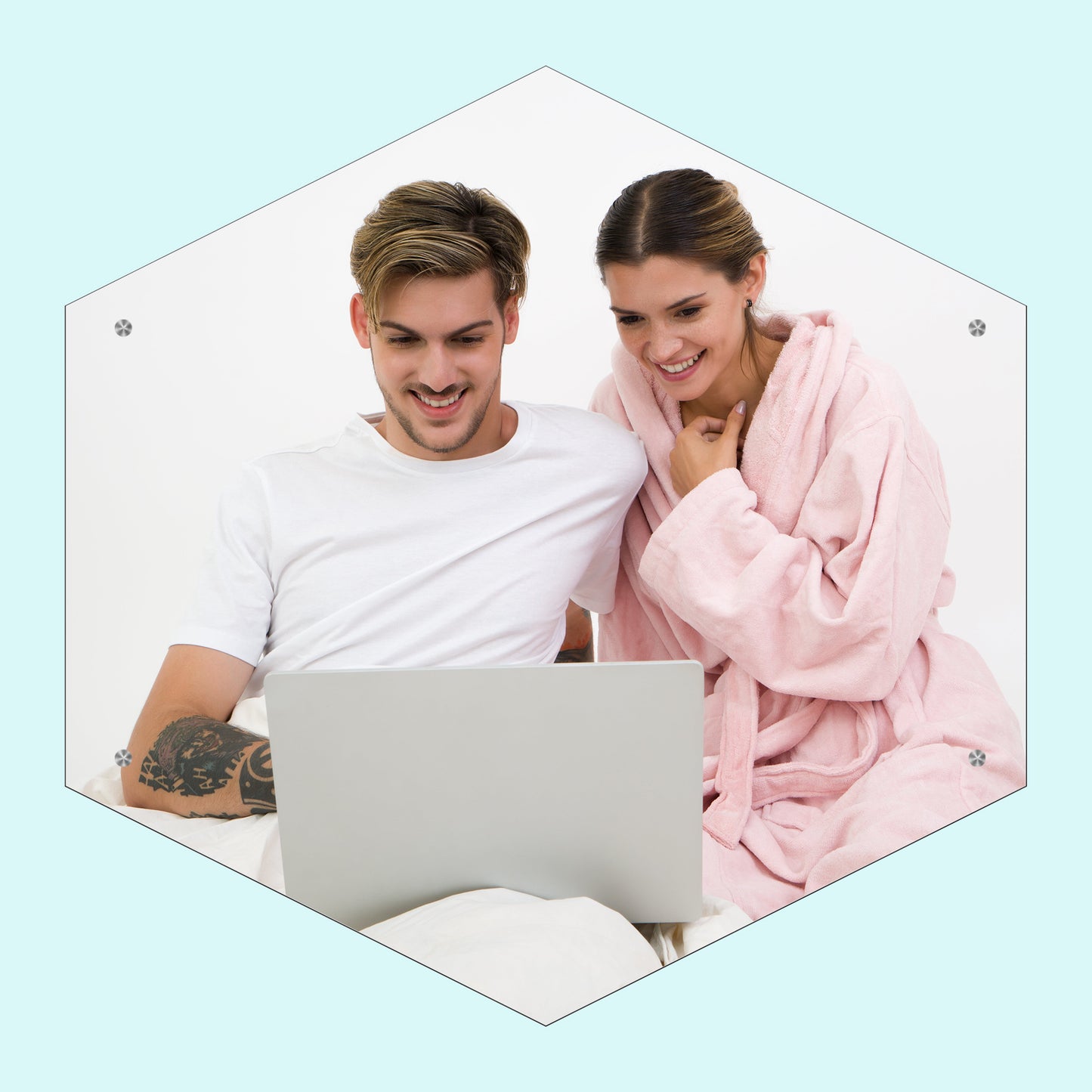 Wall hanging frame less photo - Hexagonal
