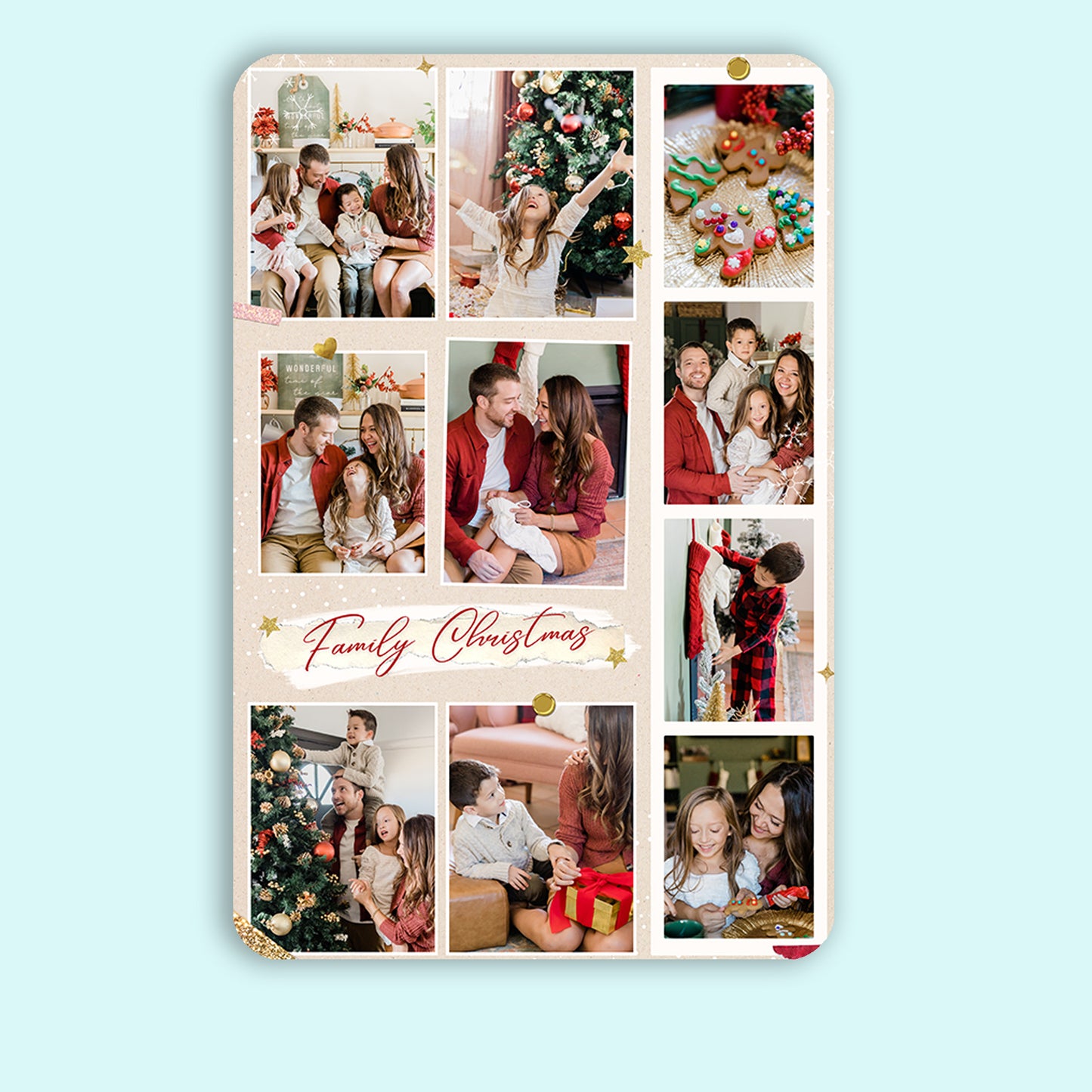 Family Christmas - Frame less acrylic wall photo collage