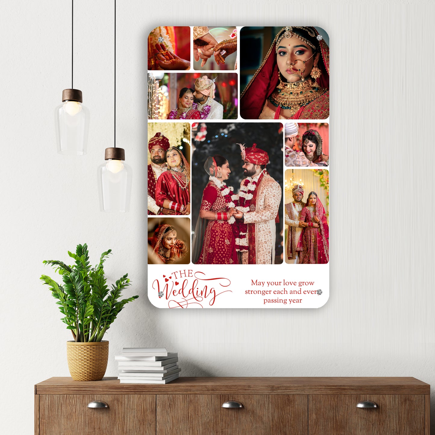 Wedded Moments - Frame less acrylic wall photo collage
