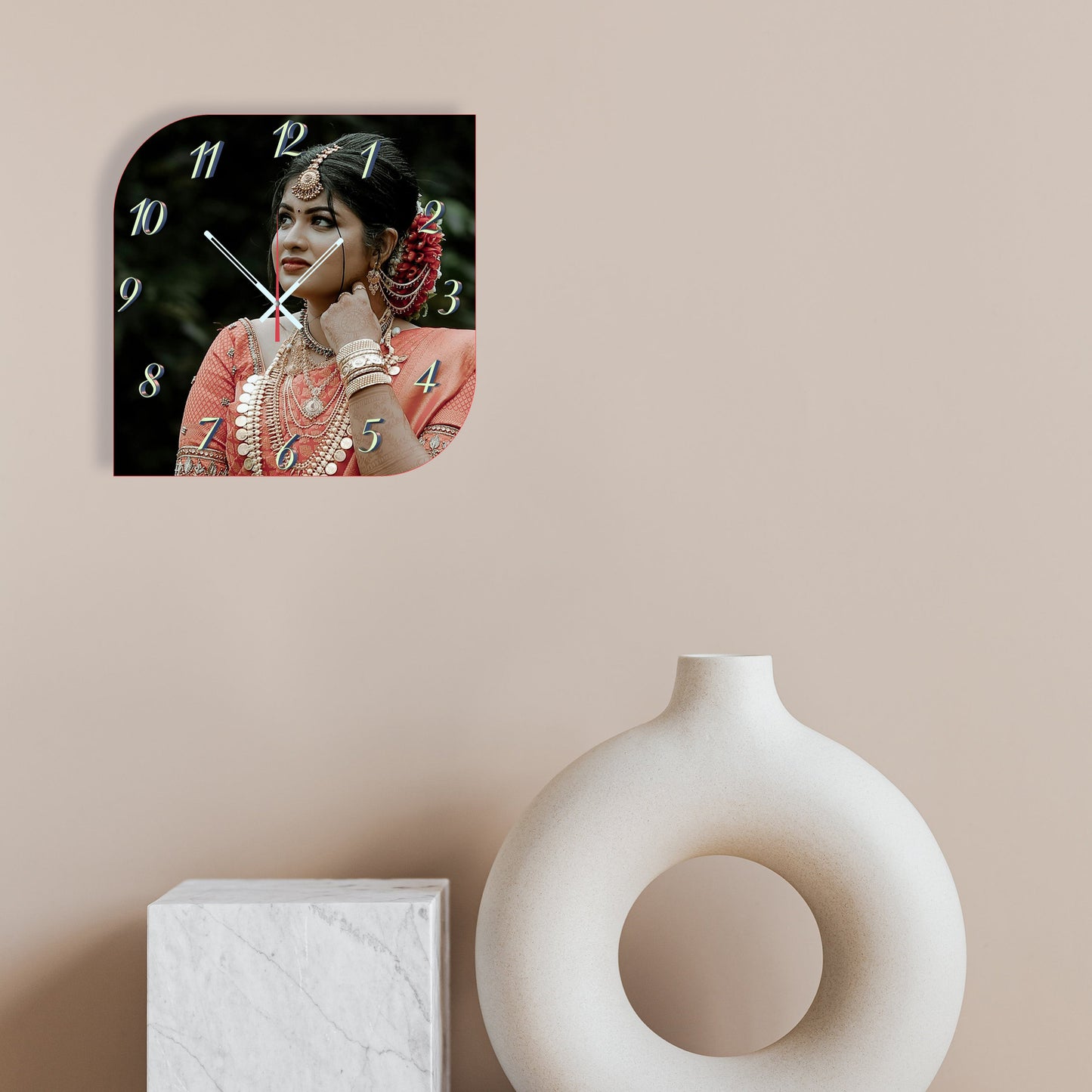 Zestful Glow - Personalized Acrylic Photo Wall Clock