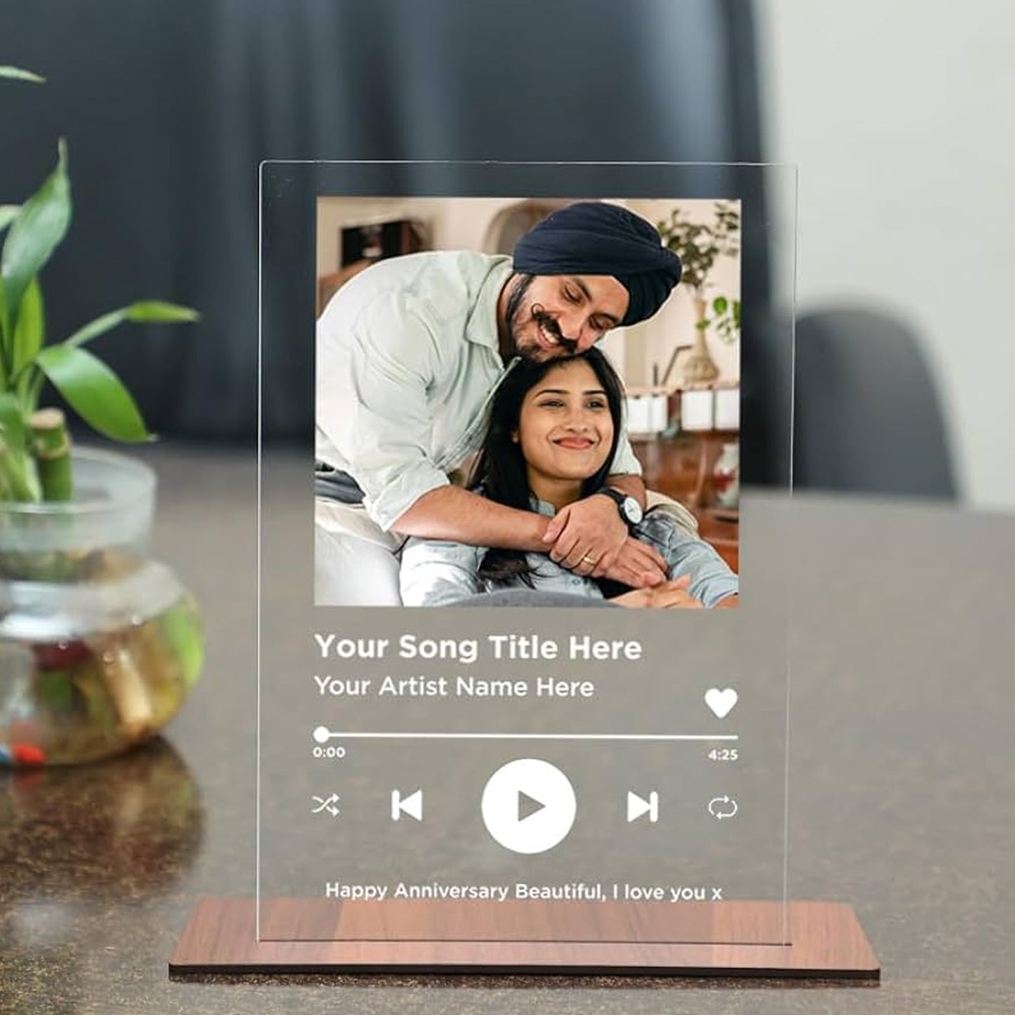 Table top Acrylic photos with Spotify QR