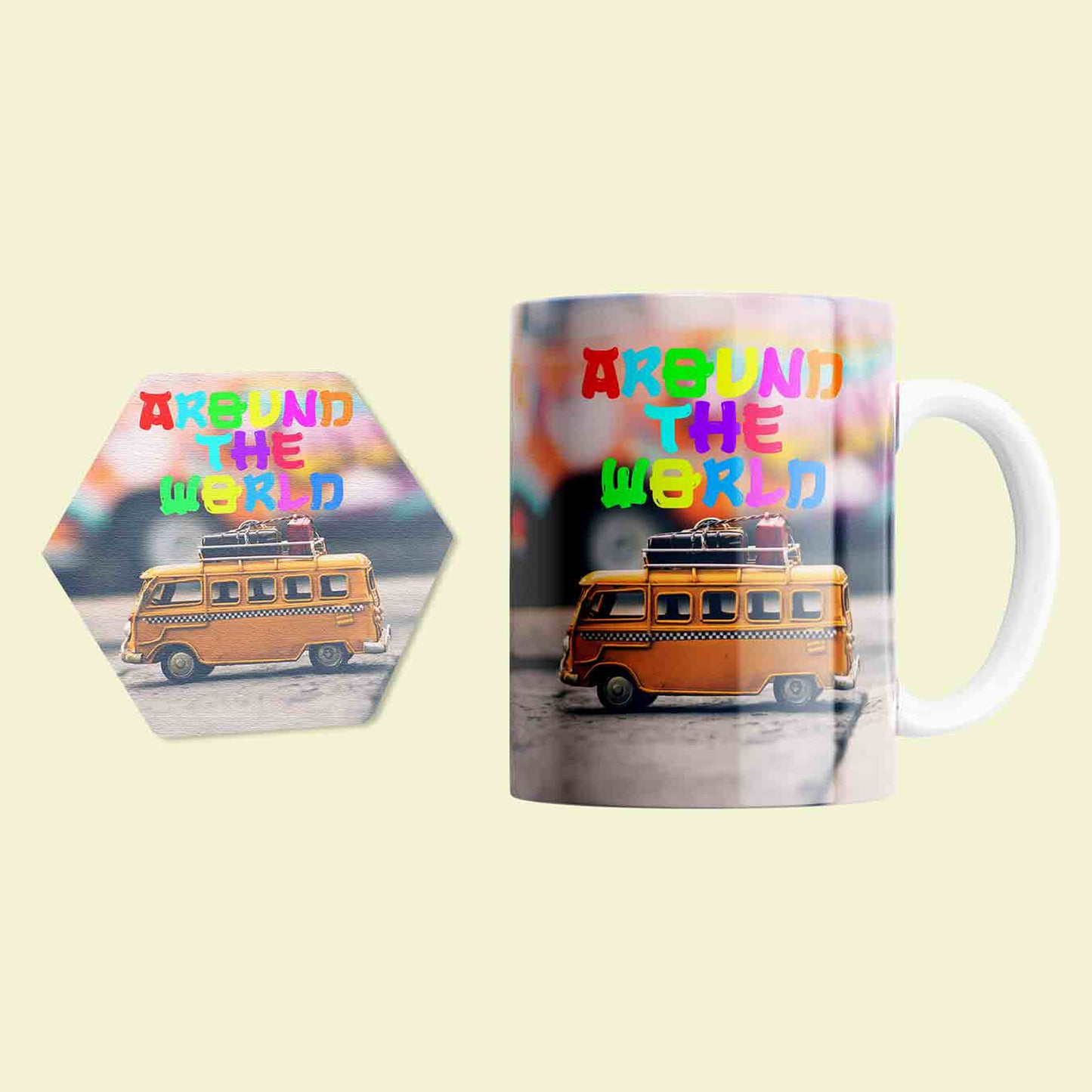 Personalized Mug & Hexagonal Coaster Combo