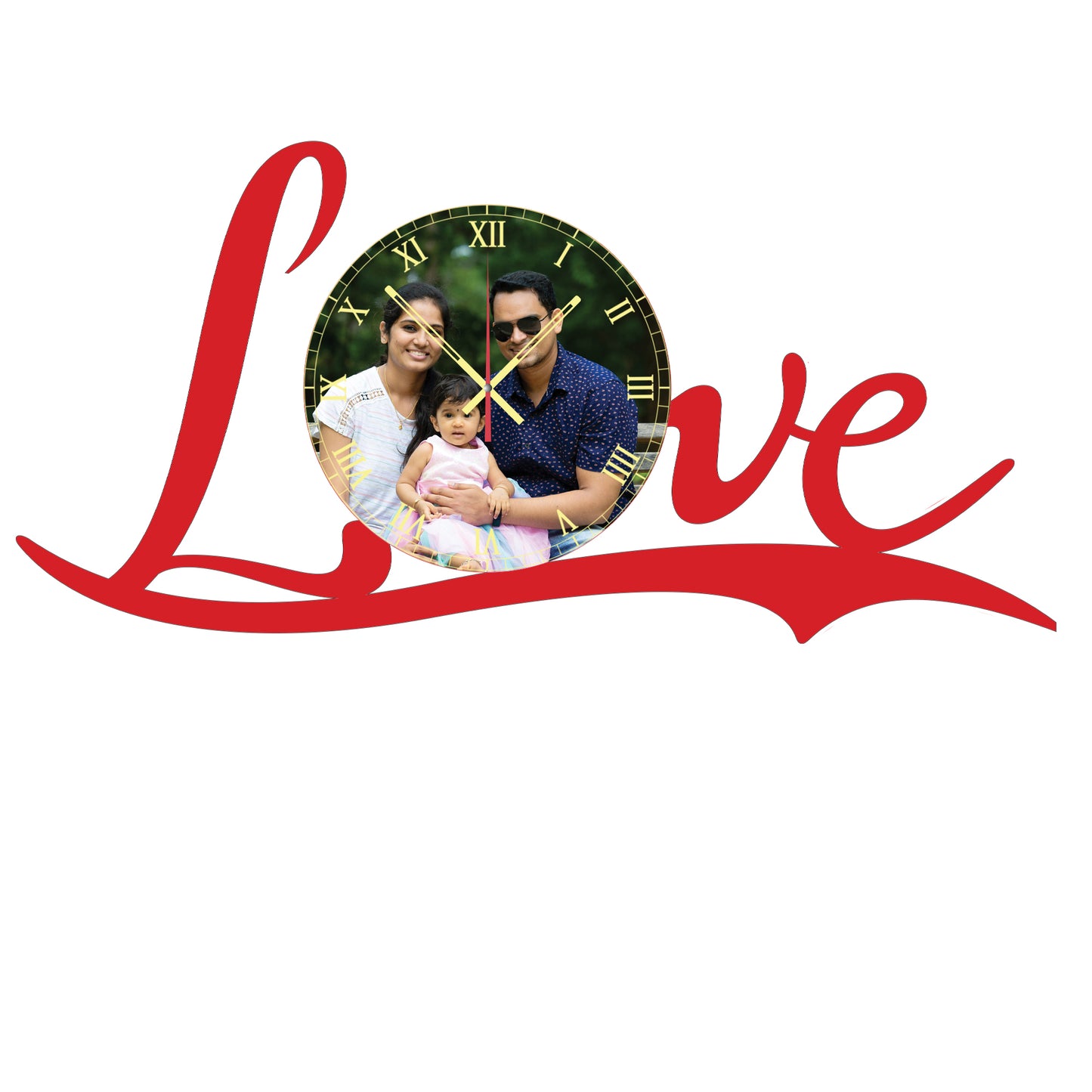 Eclipsed Hearts - Personalized Acrylic Photo Wall Clock