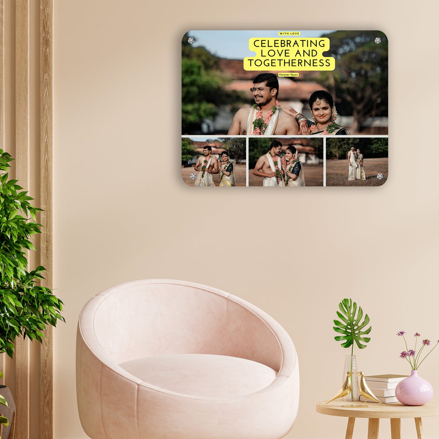 Tied in Time - Frame less acrylic wall photo collage