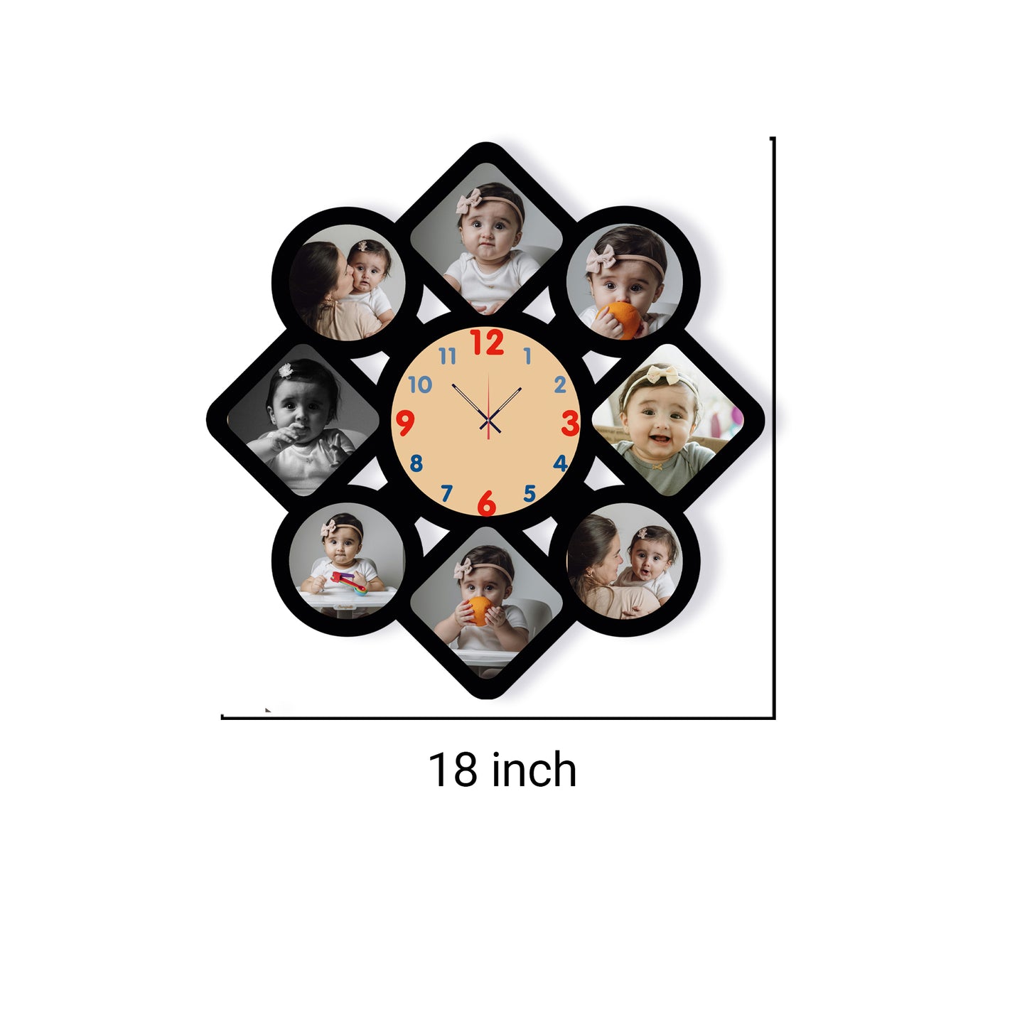Glimmer Pop - Personalized Acrylic Photo Wall Clock