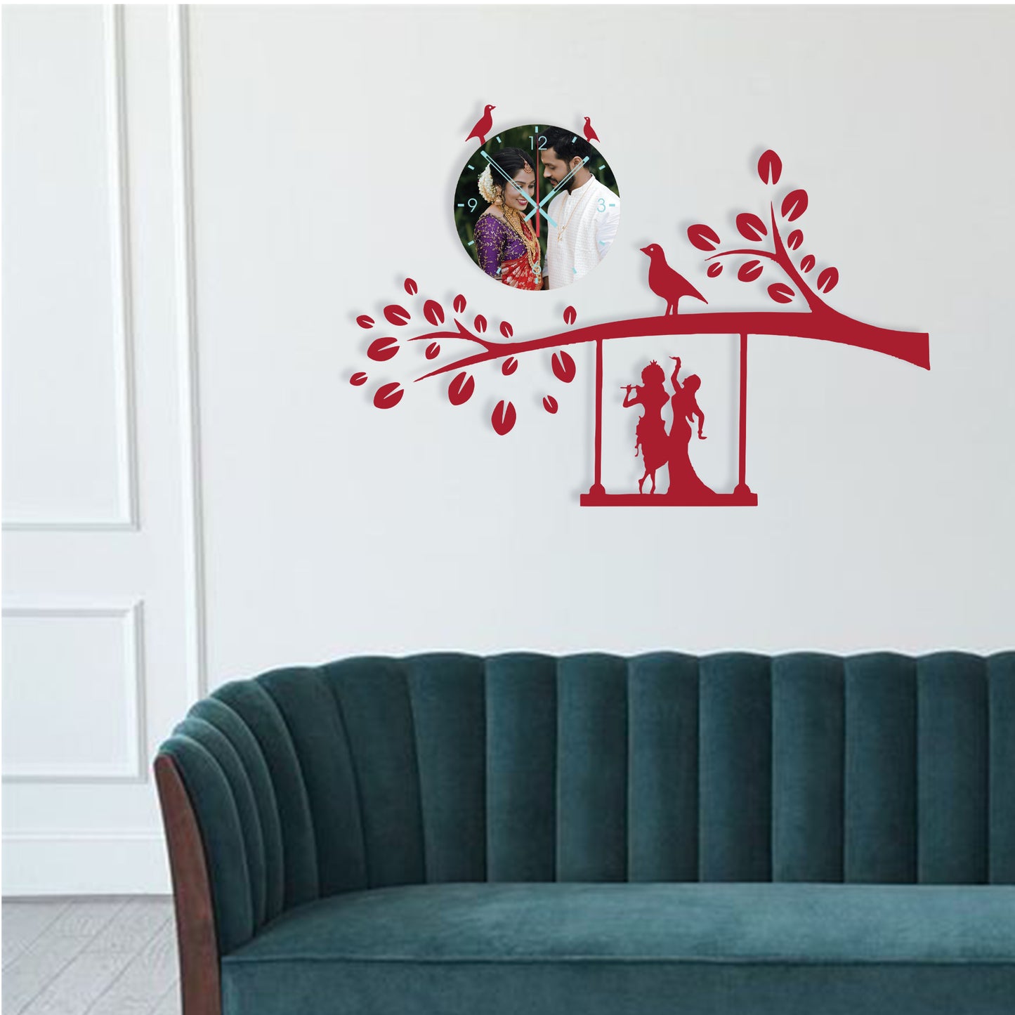 Crimson Oath - Personalized Acrylic Photo Wall Clock