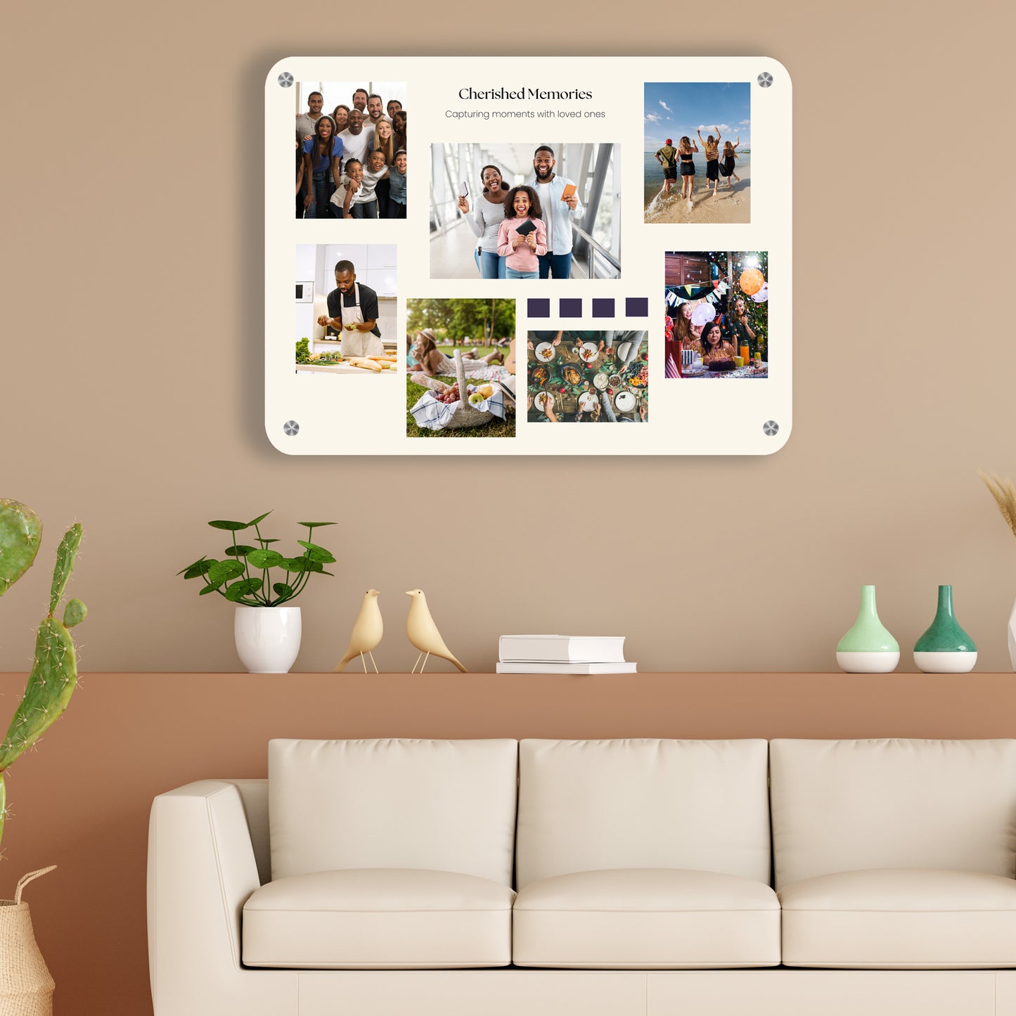 Cherished Memories - Frame less acrylic wall photo collage