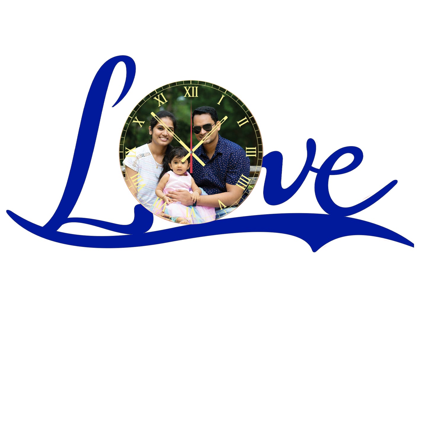 Eclipsed Hearts - Personalized Acrylic Photo Wall Clock