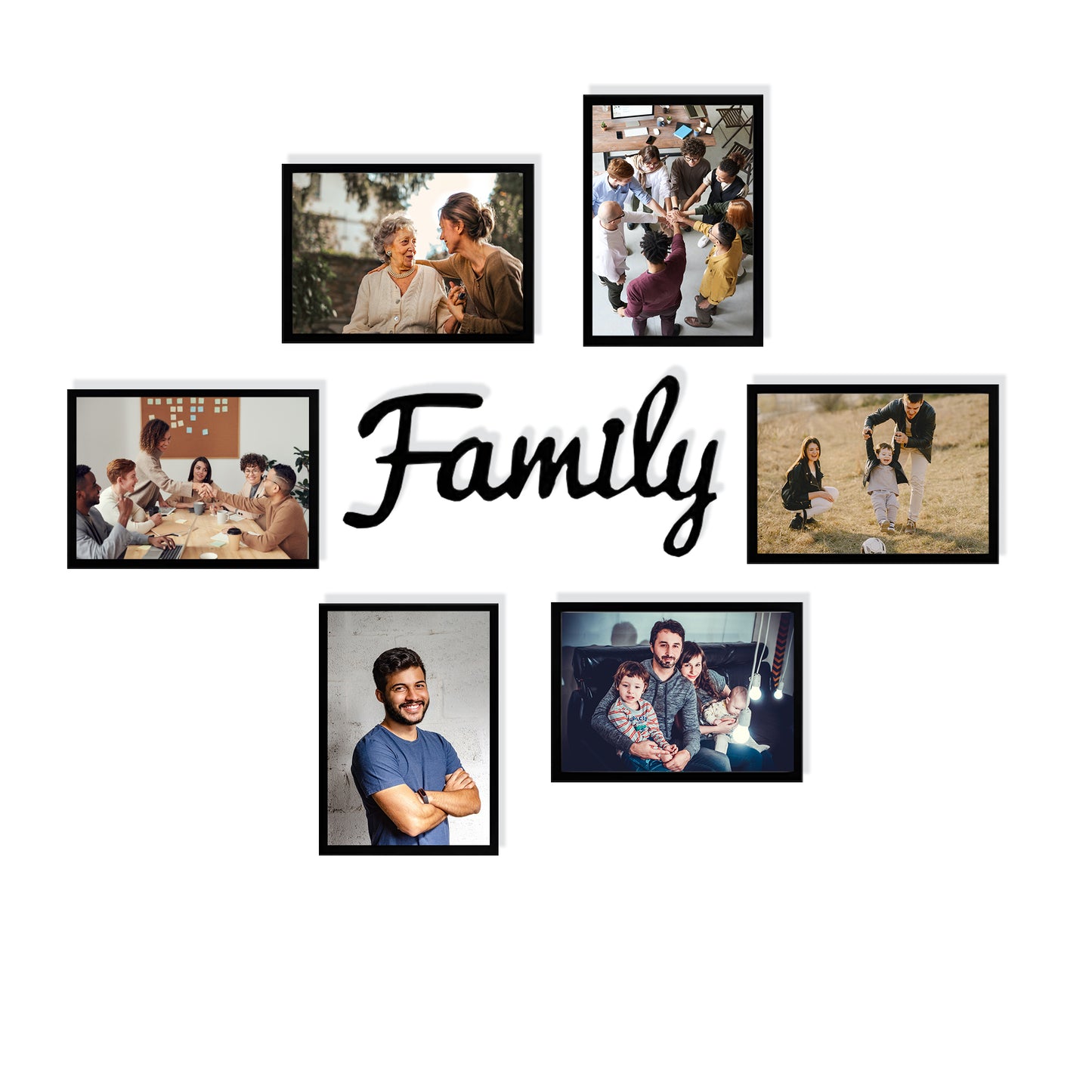 Family first – 6 Frame Set with Laser Cut Family art