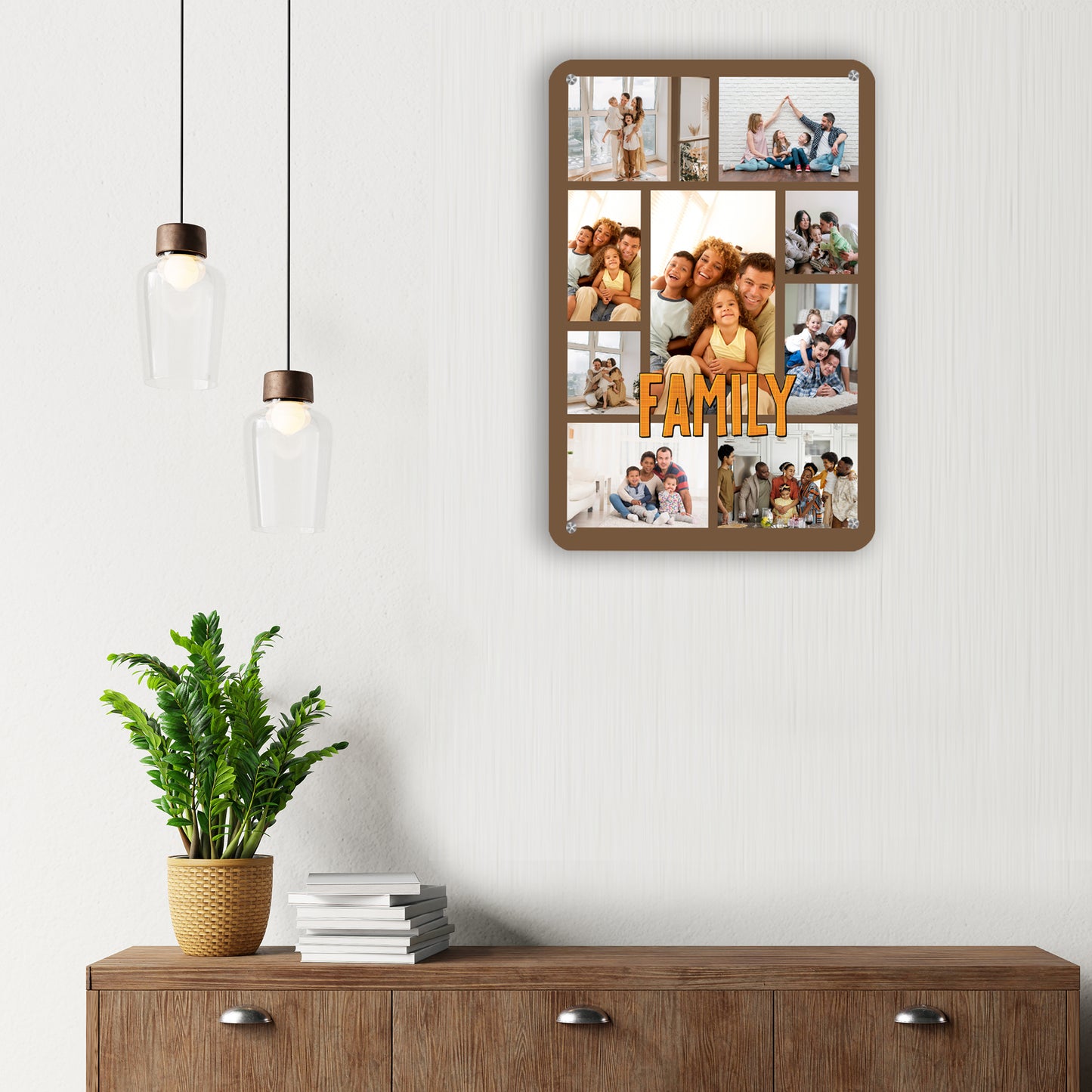 Happy family - Frame less acrylic wall photo collage