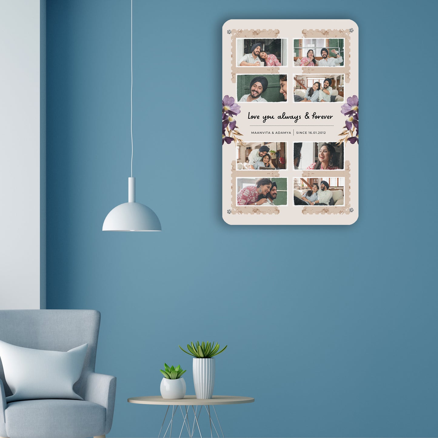 Glow Frame Collage - Frame less acrylic wall photo collage