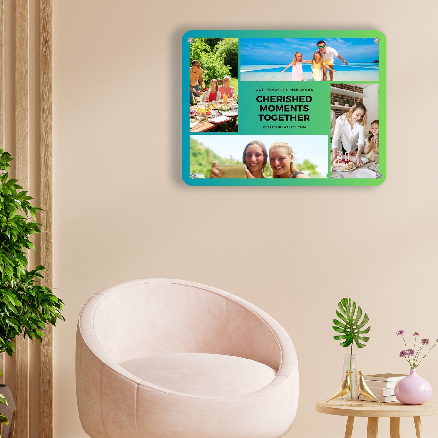 Cherished Moments Together - Frame less acrylic wall photo collage