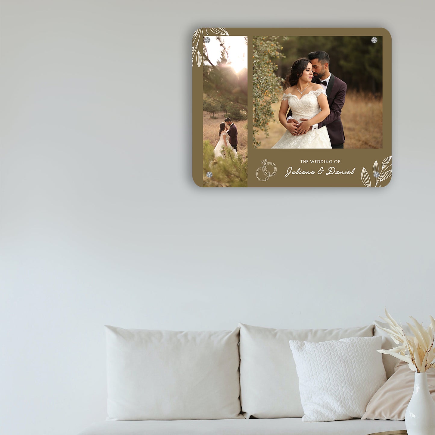 Golden Brown - Frame less acrylic wall photo collage