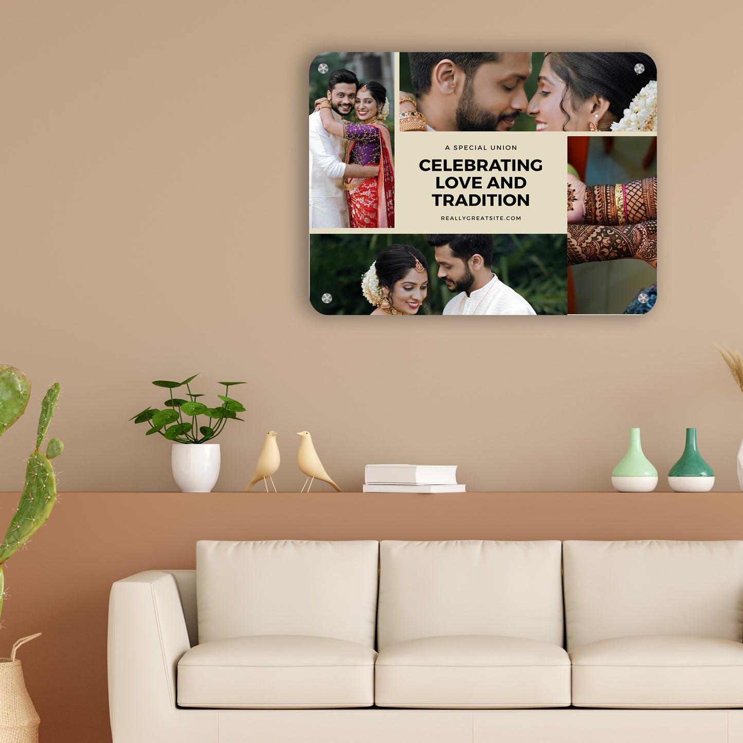 Happily Framed - Frame less acrylic wall photo collage