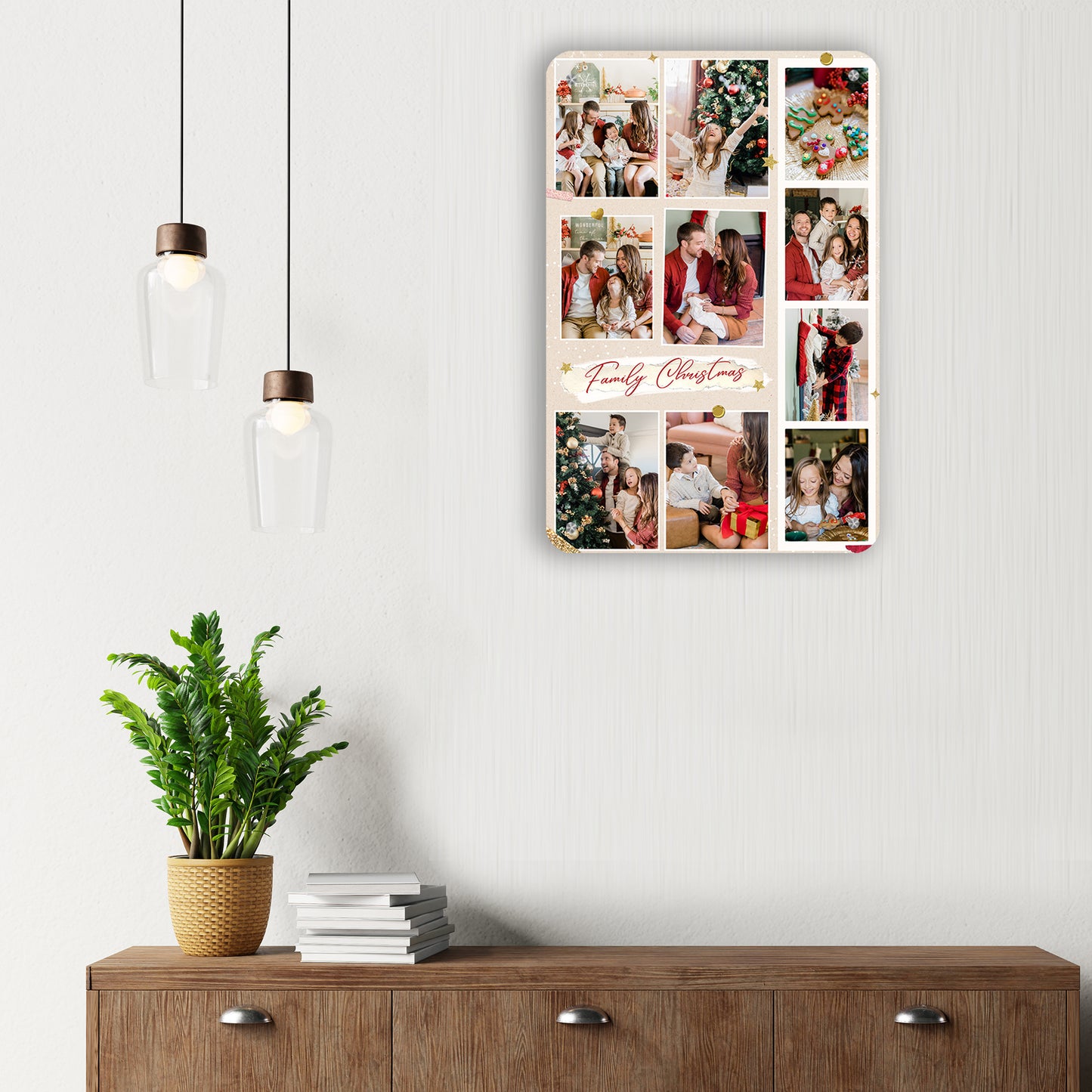 Family Christmas - Frame less acrylic wall photo collage