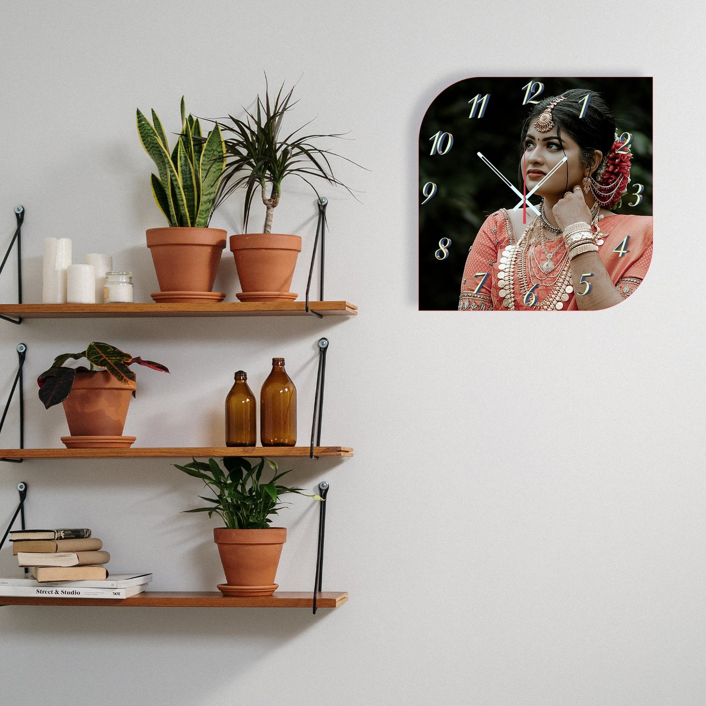Zestful Glow - Personalized Acrylic Photo Wall Clock