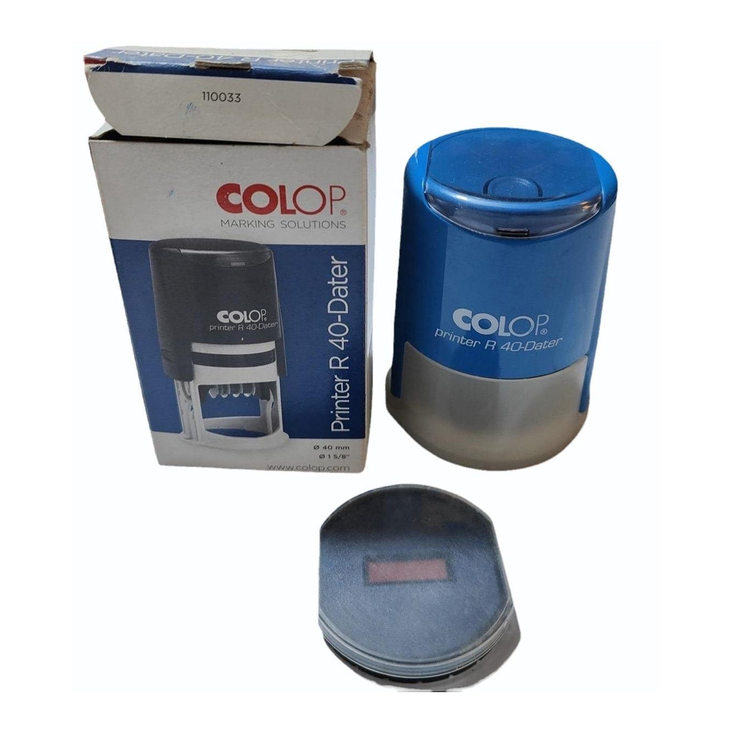 Dater Stamp – 40x40 mm Round (Two-Colour Print)