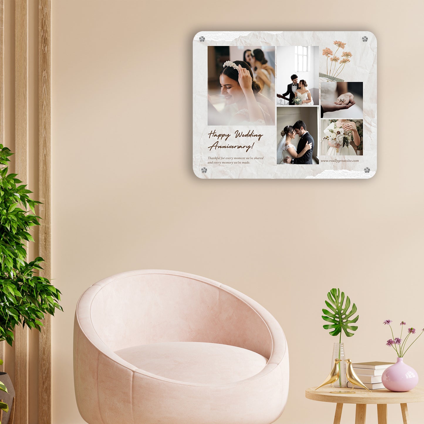 Aesthetic Wedding Photo - Frame less acrylic wall photo collage