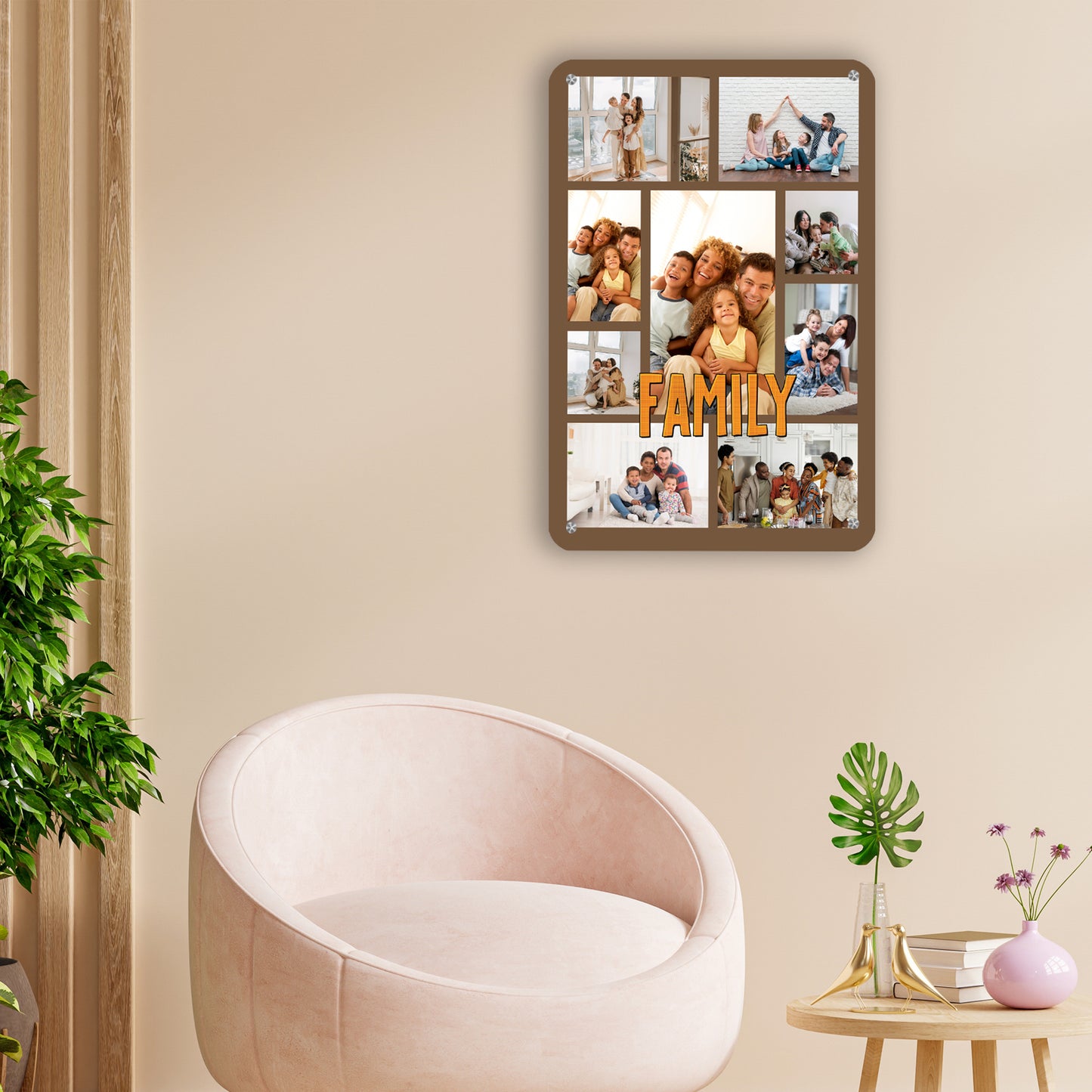Happy family - Frame less acrylic wall photo collage