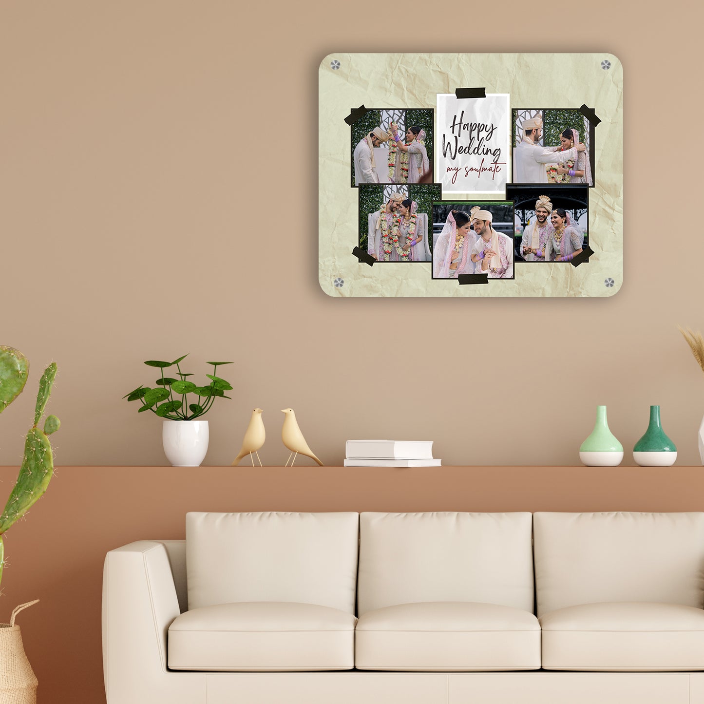 Refined Scrapbook - Frame less acrylic wall photo collage