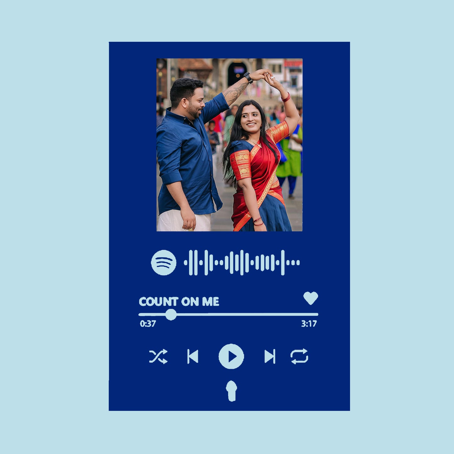 Table top Acrylic photos with Spotify QR