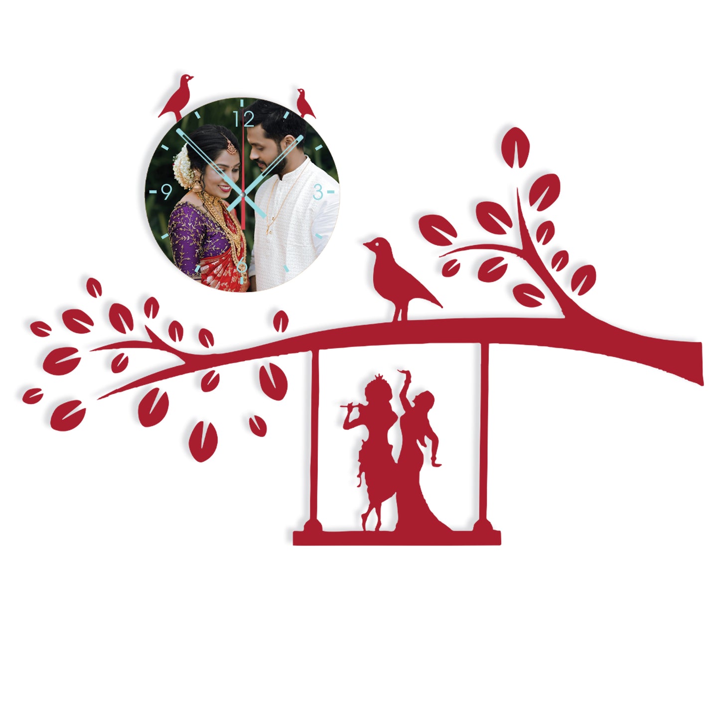 Crimson Oath - Personalized Acrylic Photo Wall Clock