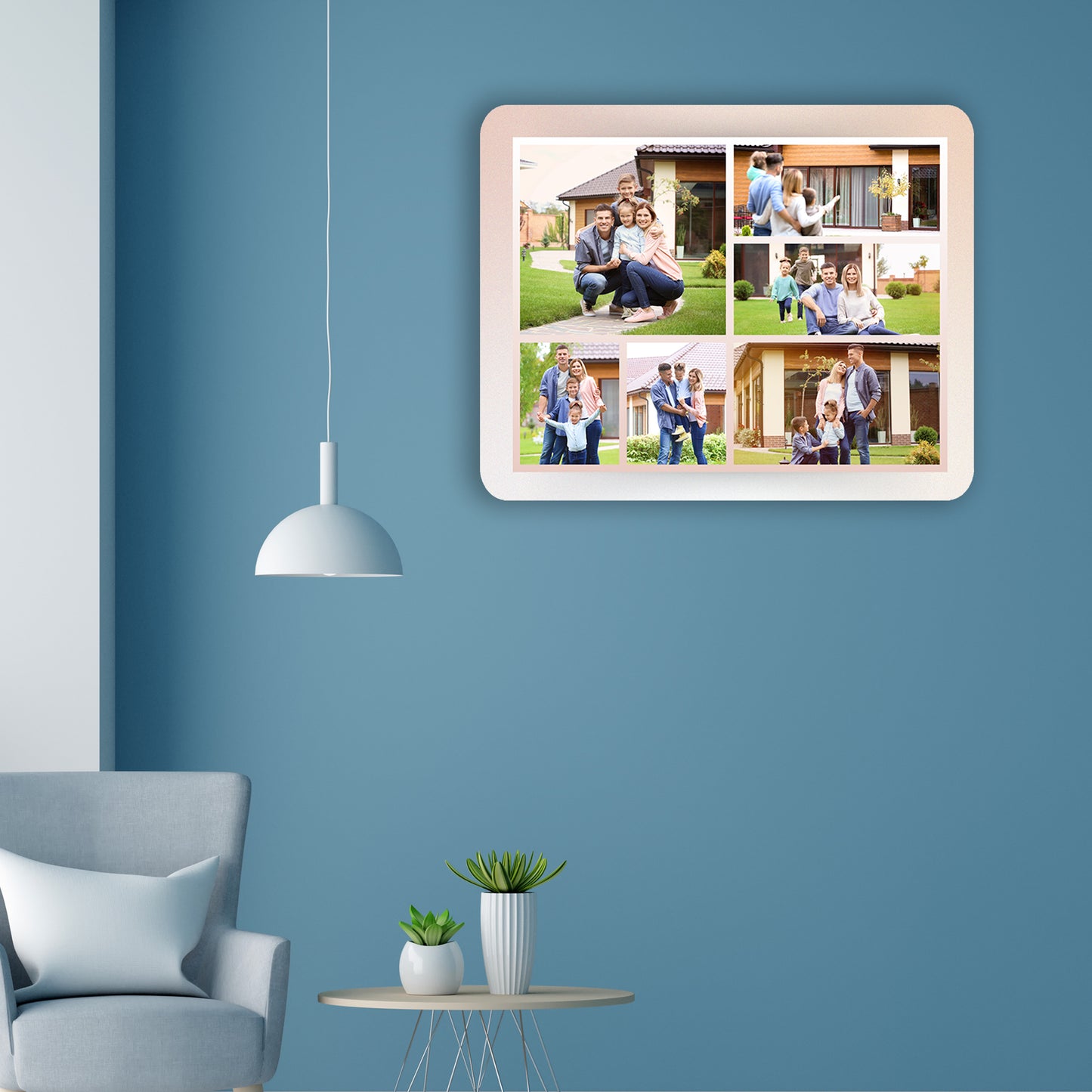 Our Story Board - Frame less acrylic wall photo collage