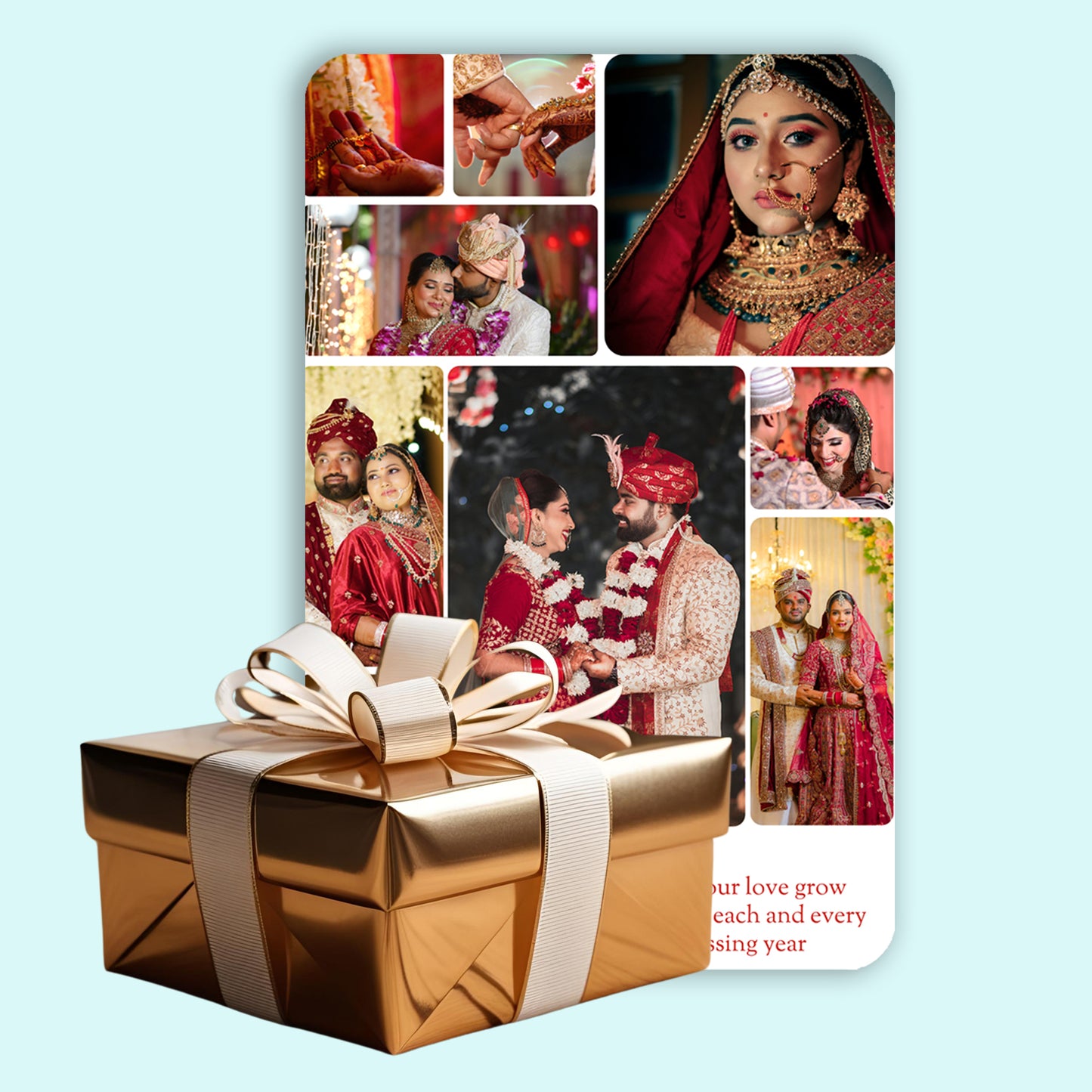 Wedded Moments - Frame less acrylic wall photo collage