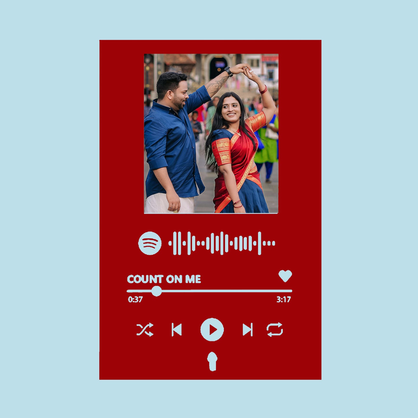 Table top Acrylic photos with Spotify QR