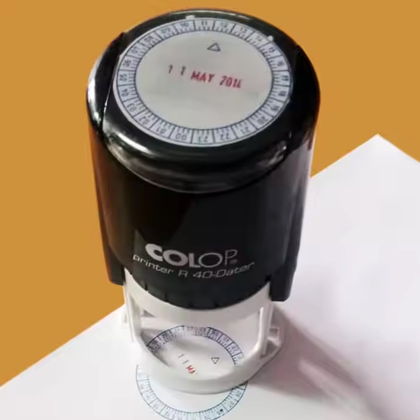 Dater Stamp – 40x40 mm Round (Two-Colour Print)