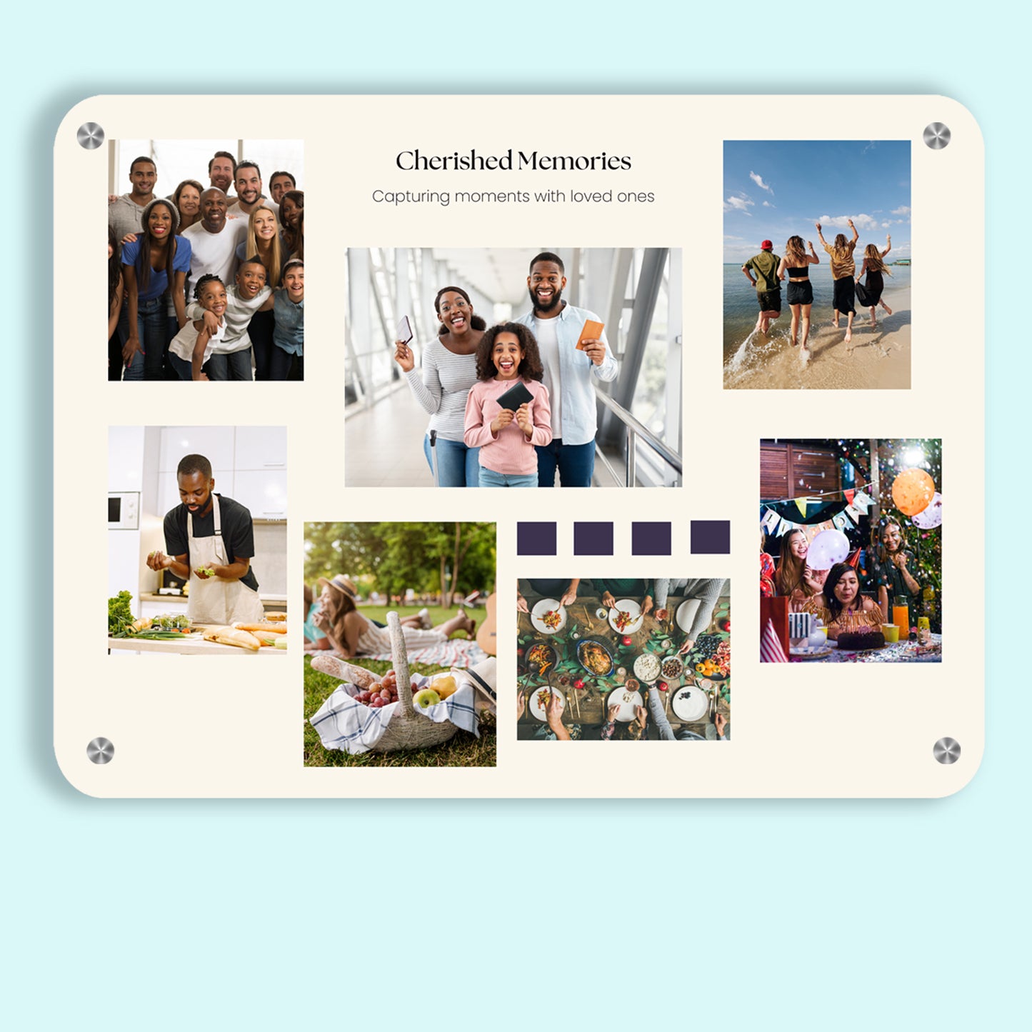 Cherished Memories - Frame less acrylic wall photo collage
