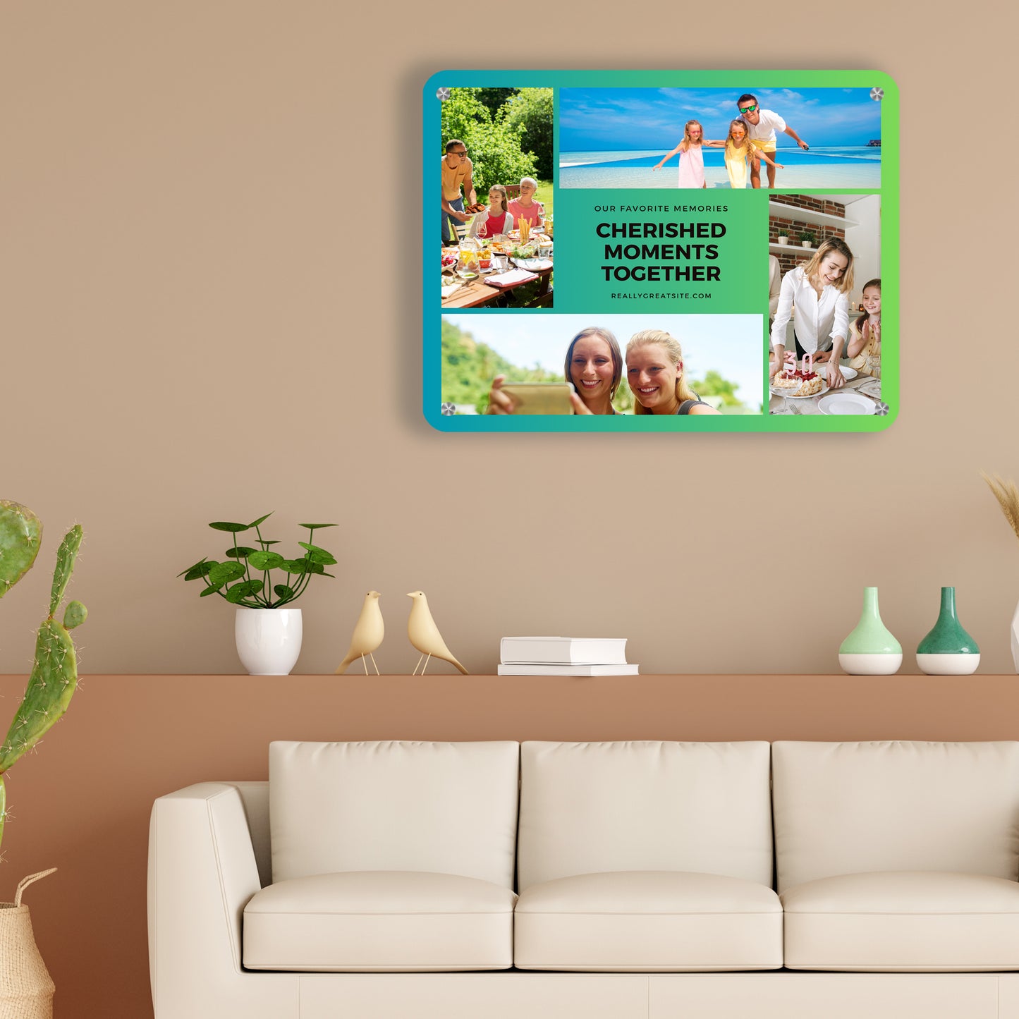 Cherished Moments Together - Frame less acrylic wall photo collage