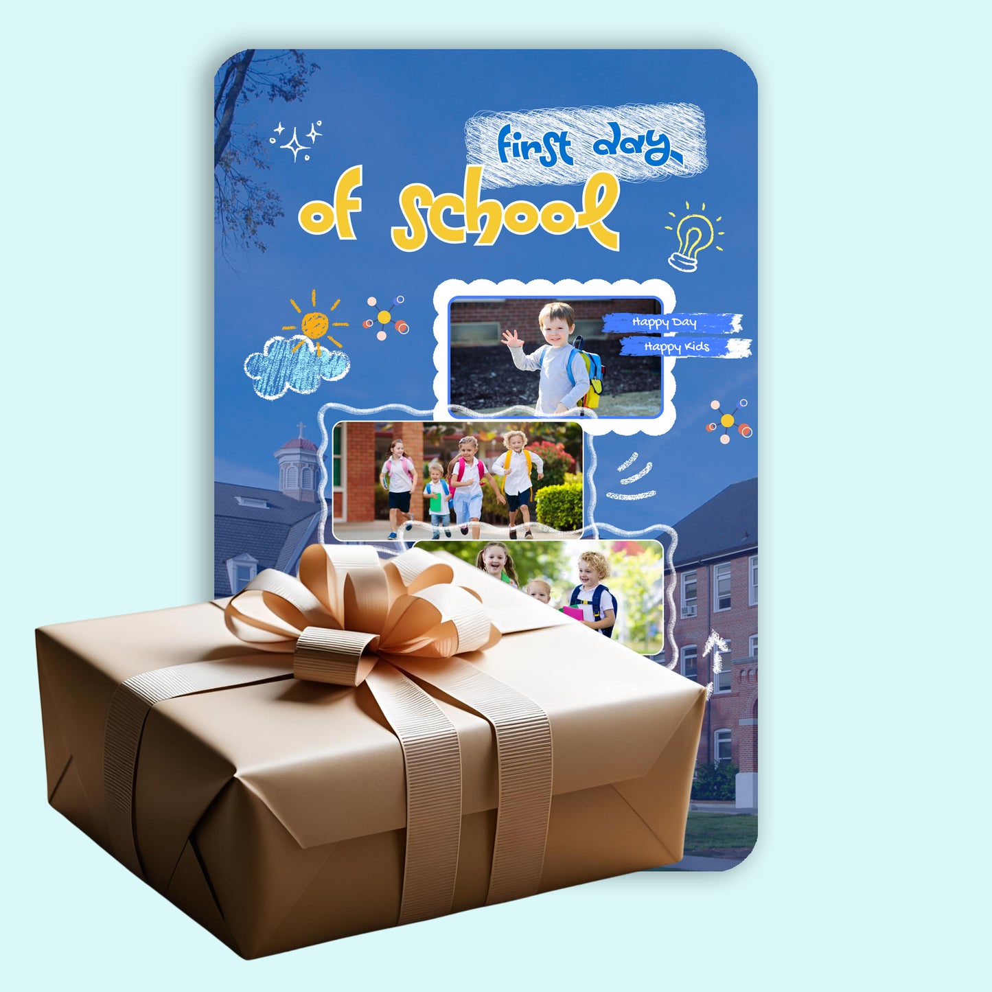 My First School day - Frame less acrylic wall photo collage