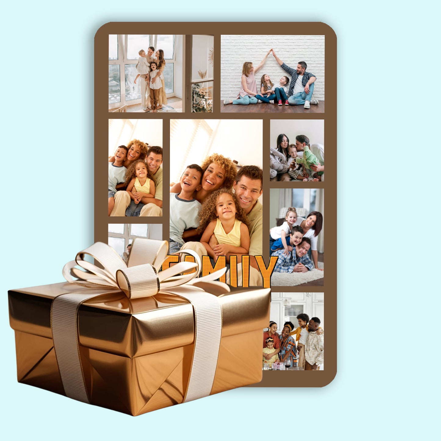 Happy family - Frame less acrylic wall photo collage