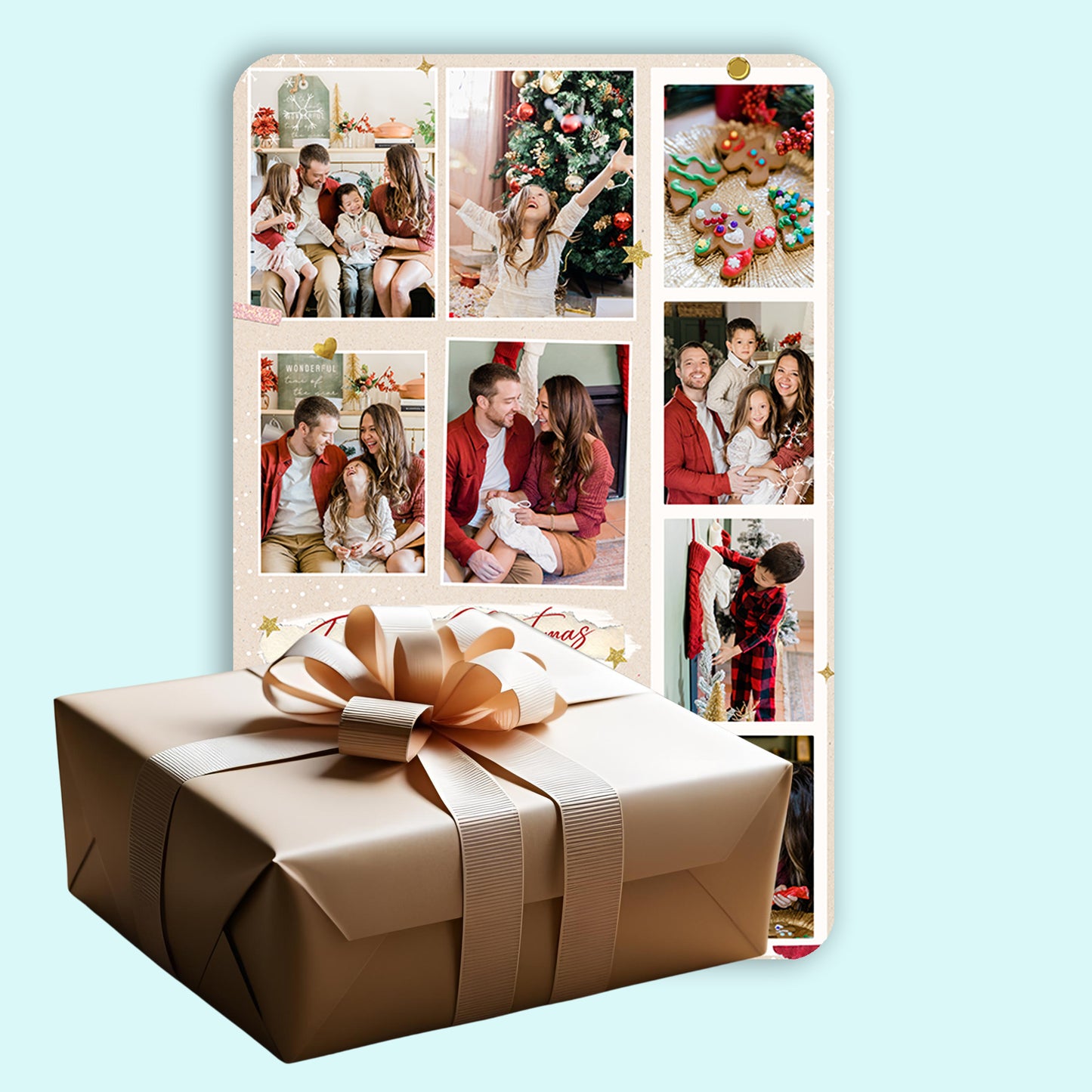 Family Christmas - Frame less acrylic wall photo collage