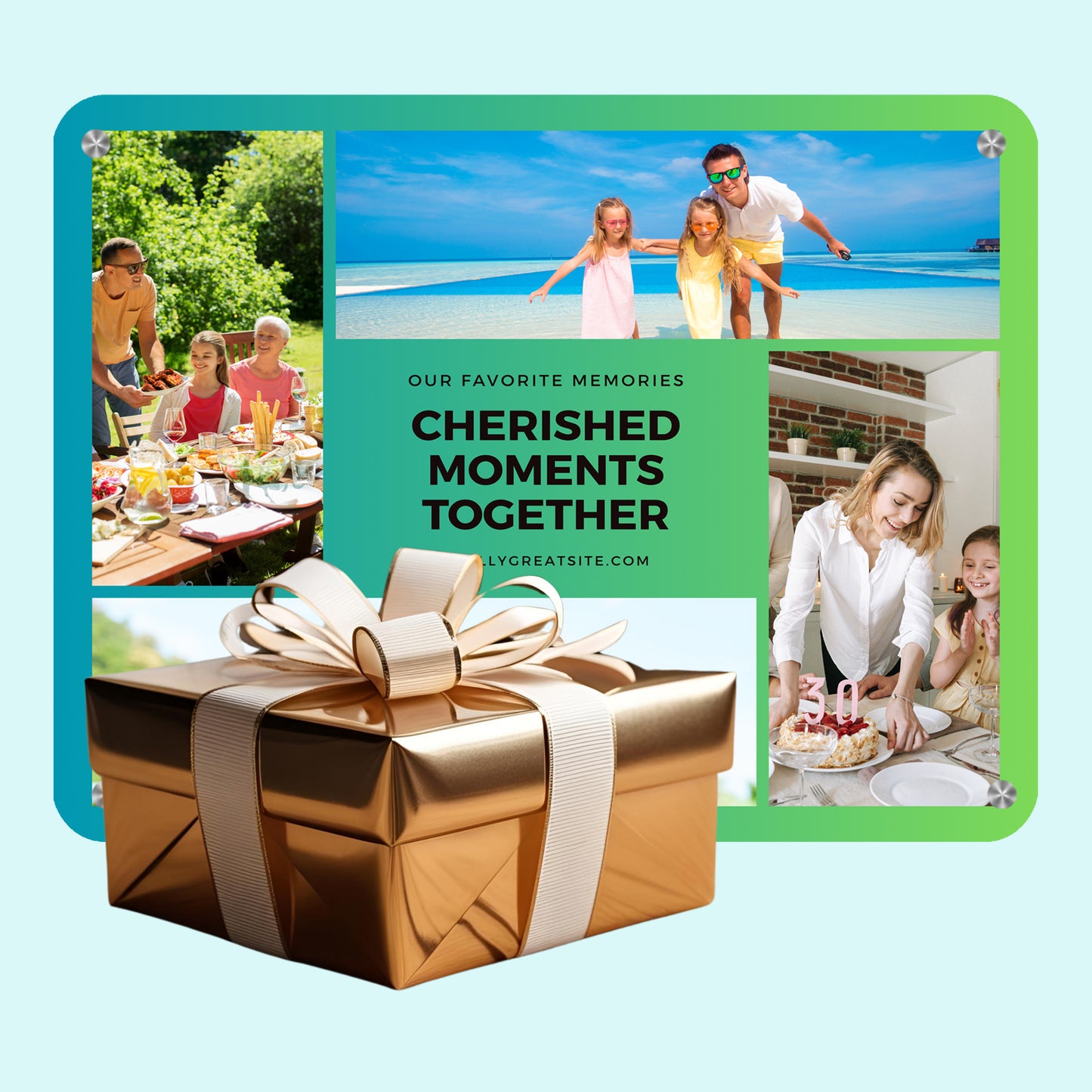 Cherished Moments Together - Frame less acrylic wall photo collage