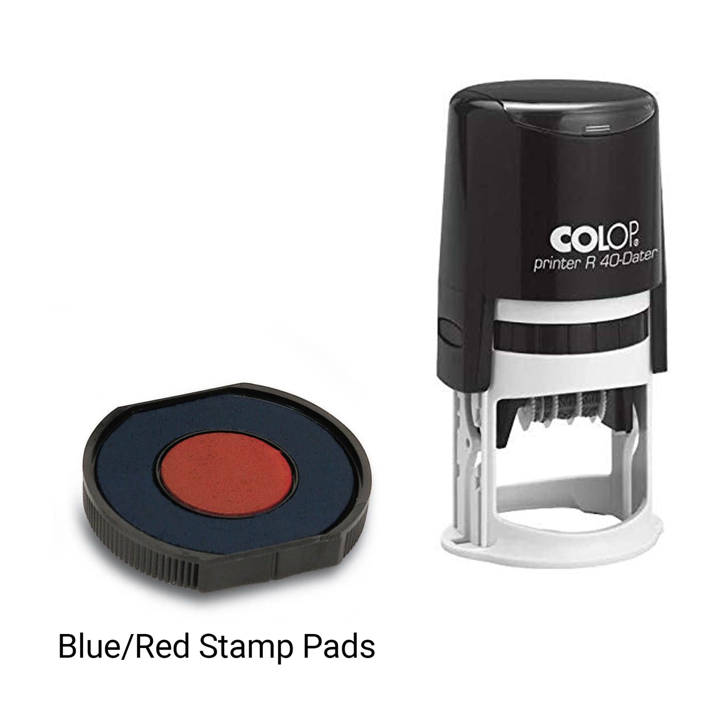Dater Stamp – 40x40 mm Round (Two-Colour Print)