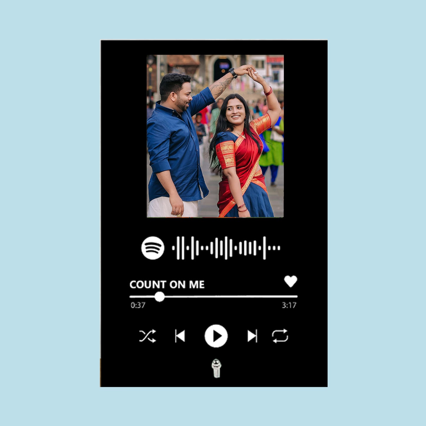 Table top Acrylic photos with Spotify QR