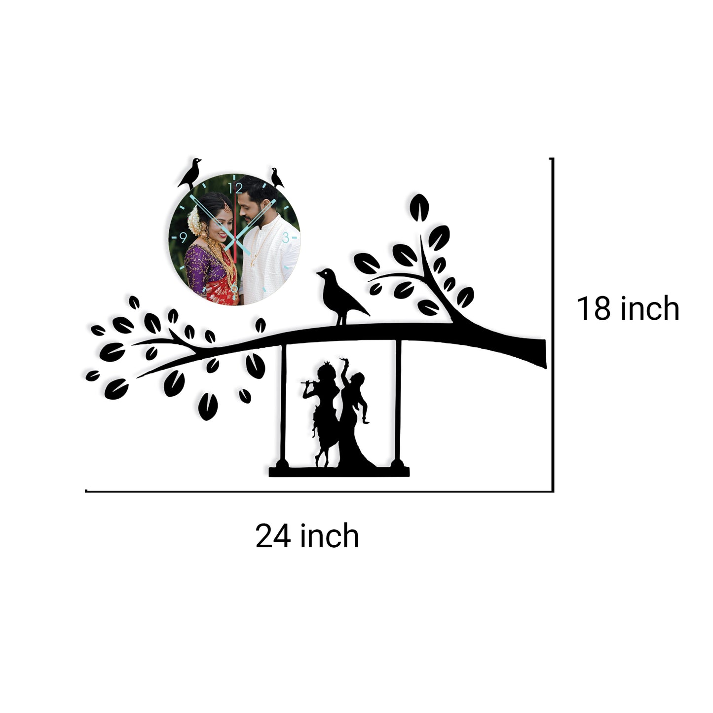 Crimson Oath - Personalized Acrylic Photo Wall Clock