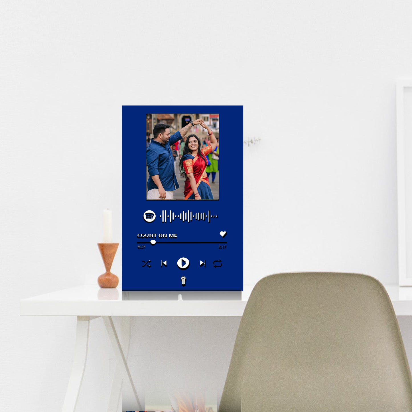 Table top Acrylic photos with Spotify QR
