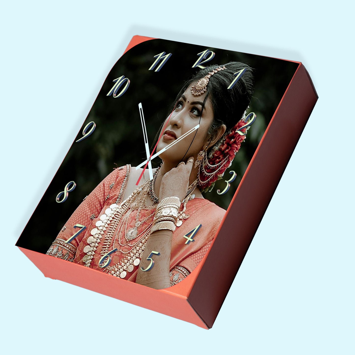 Zestful Glow - Personalized Acrylic Photo Wall Clock
