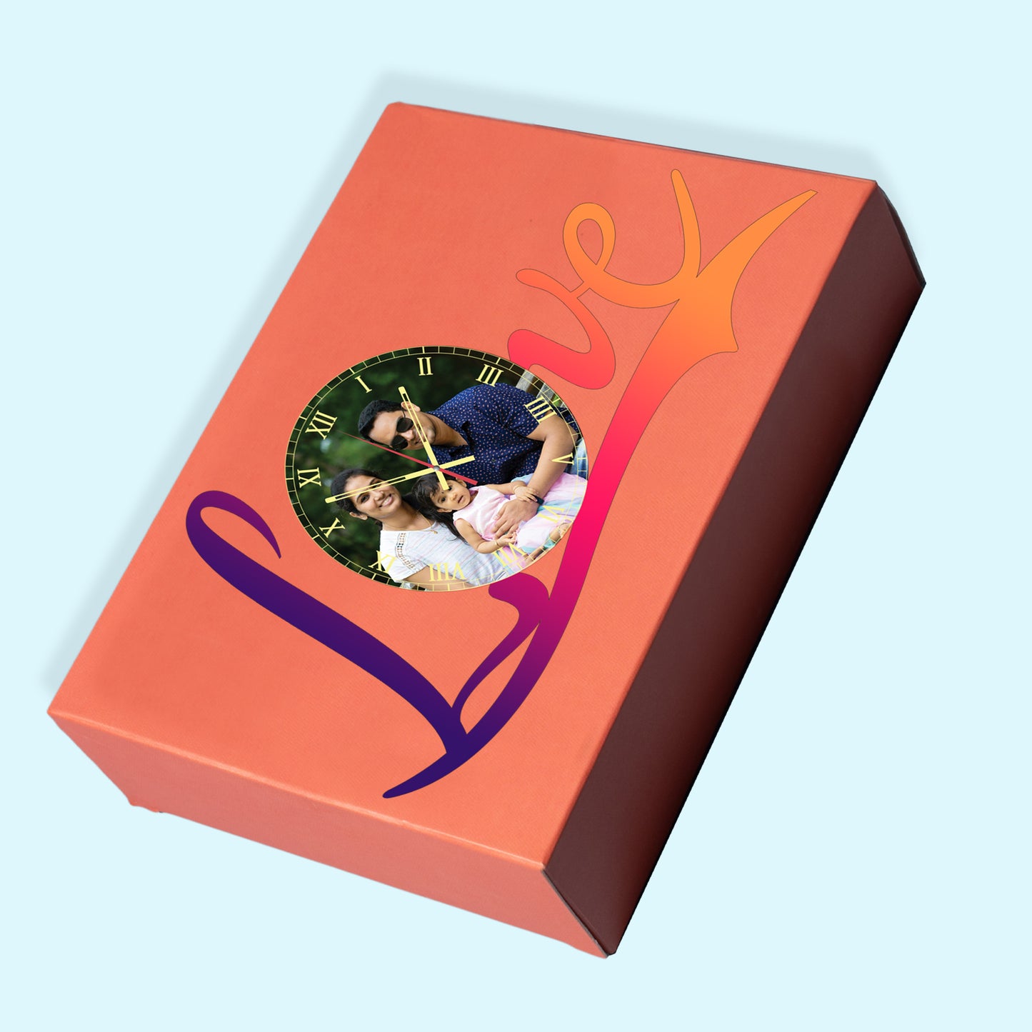 Eclipsed Hearts - Personalized Acrylic Photo Wall Clock