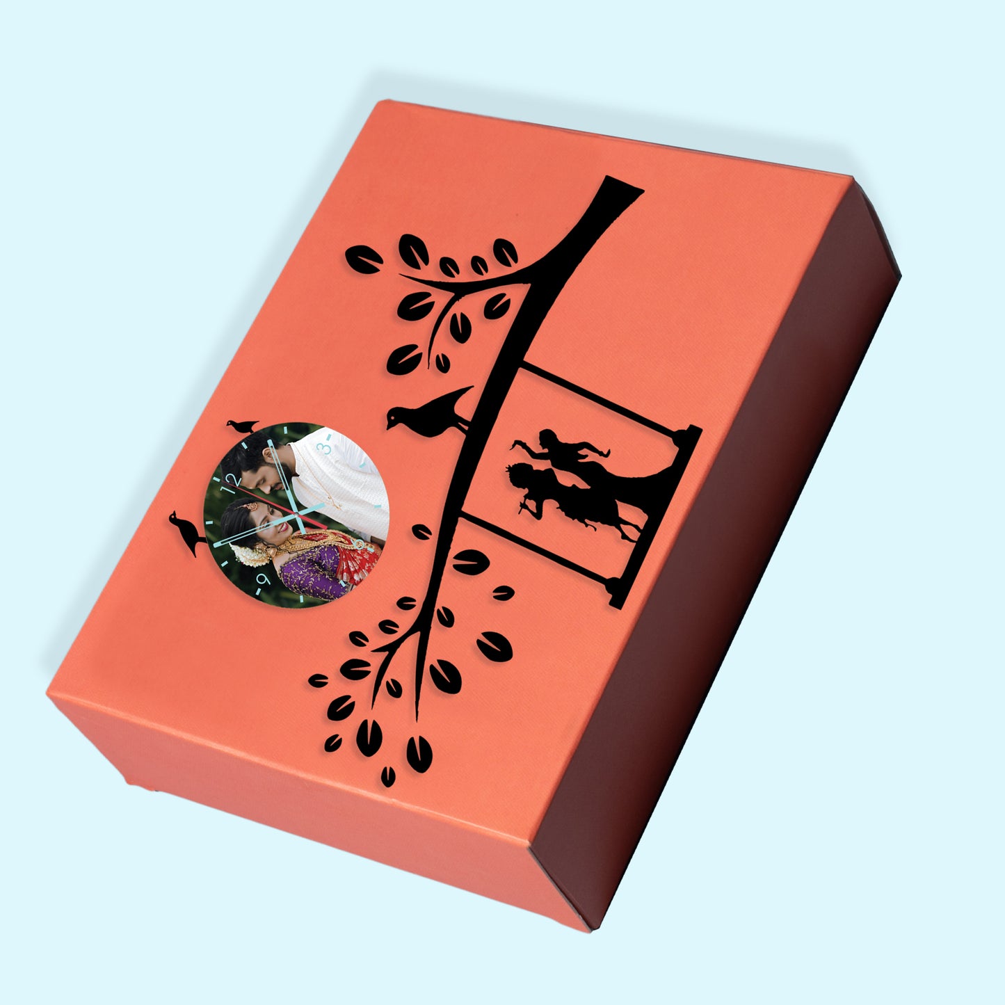 Crimson Oath - Personalized Acrylic Photo Wall Clock