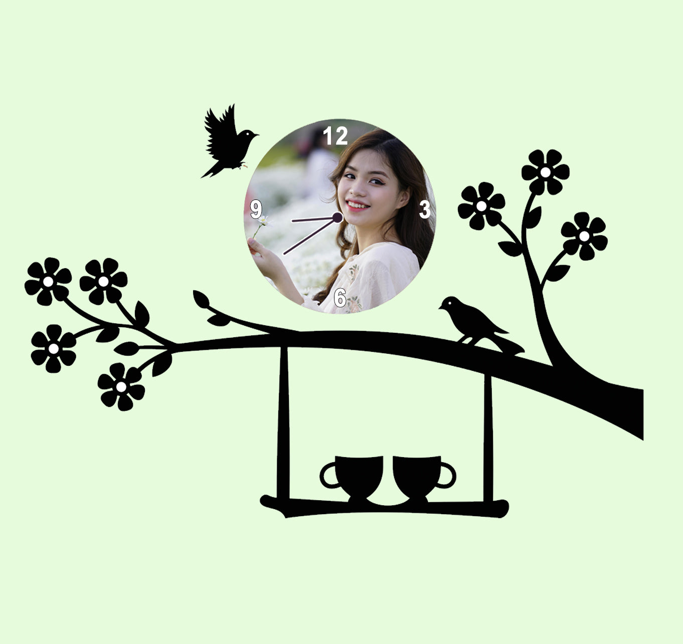 Blossom Hue - Personalized Acrylic Photo Wall Clock