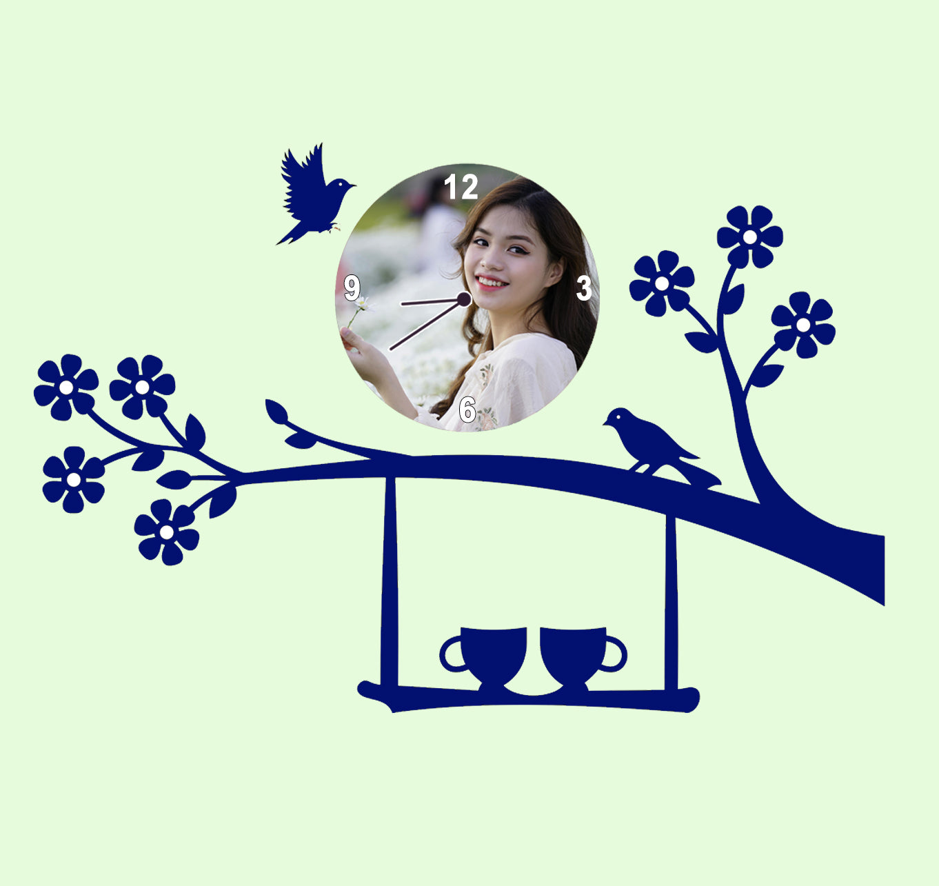 Blossom Hue - Personalized Acrylic Photo Wall Clock