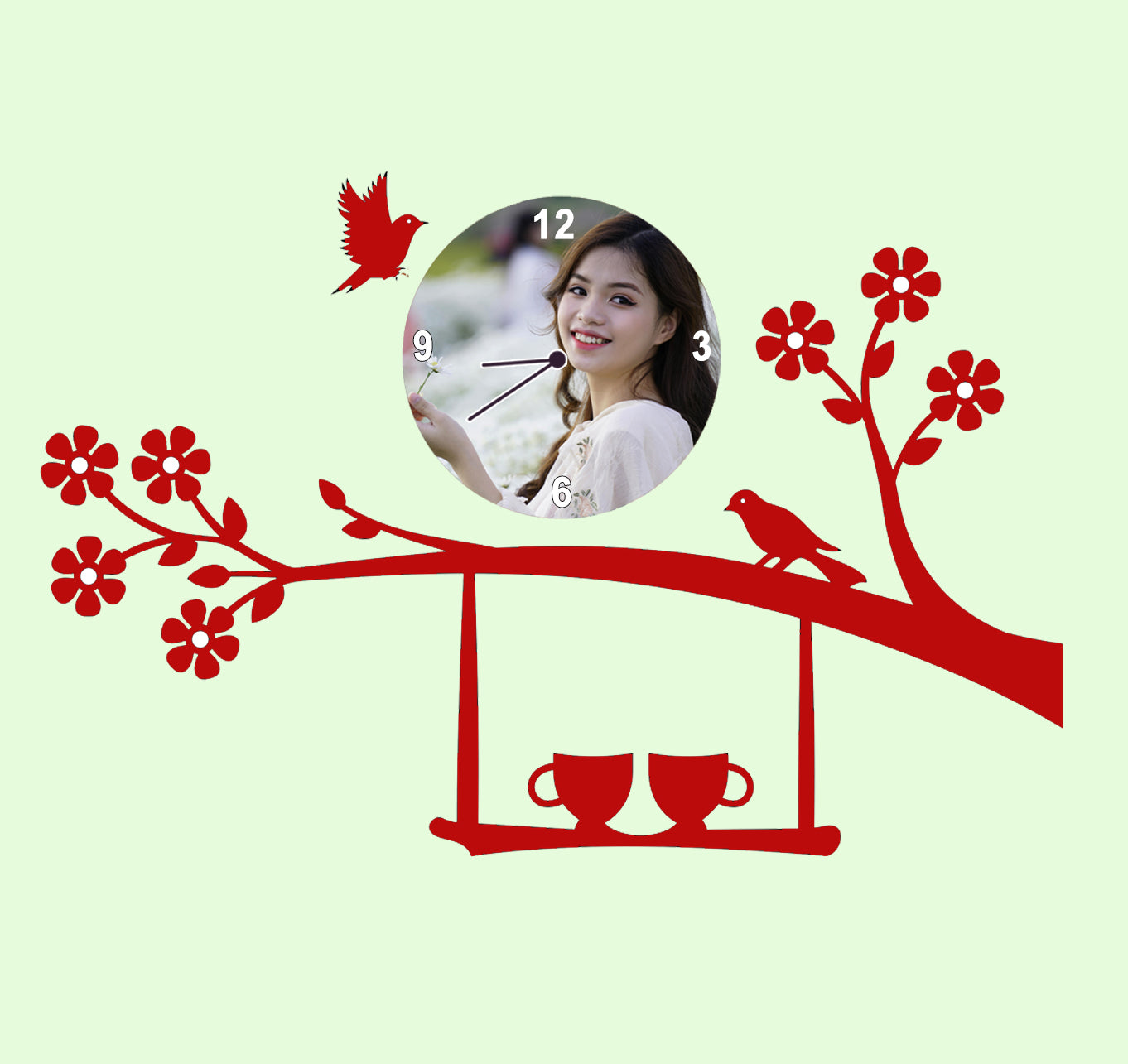 Blossom Hue - Personalized Acrylic Photo Wall Clock