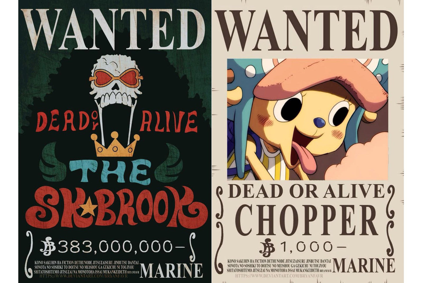 One Piece Wanted Posters Collection A4
