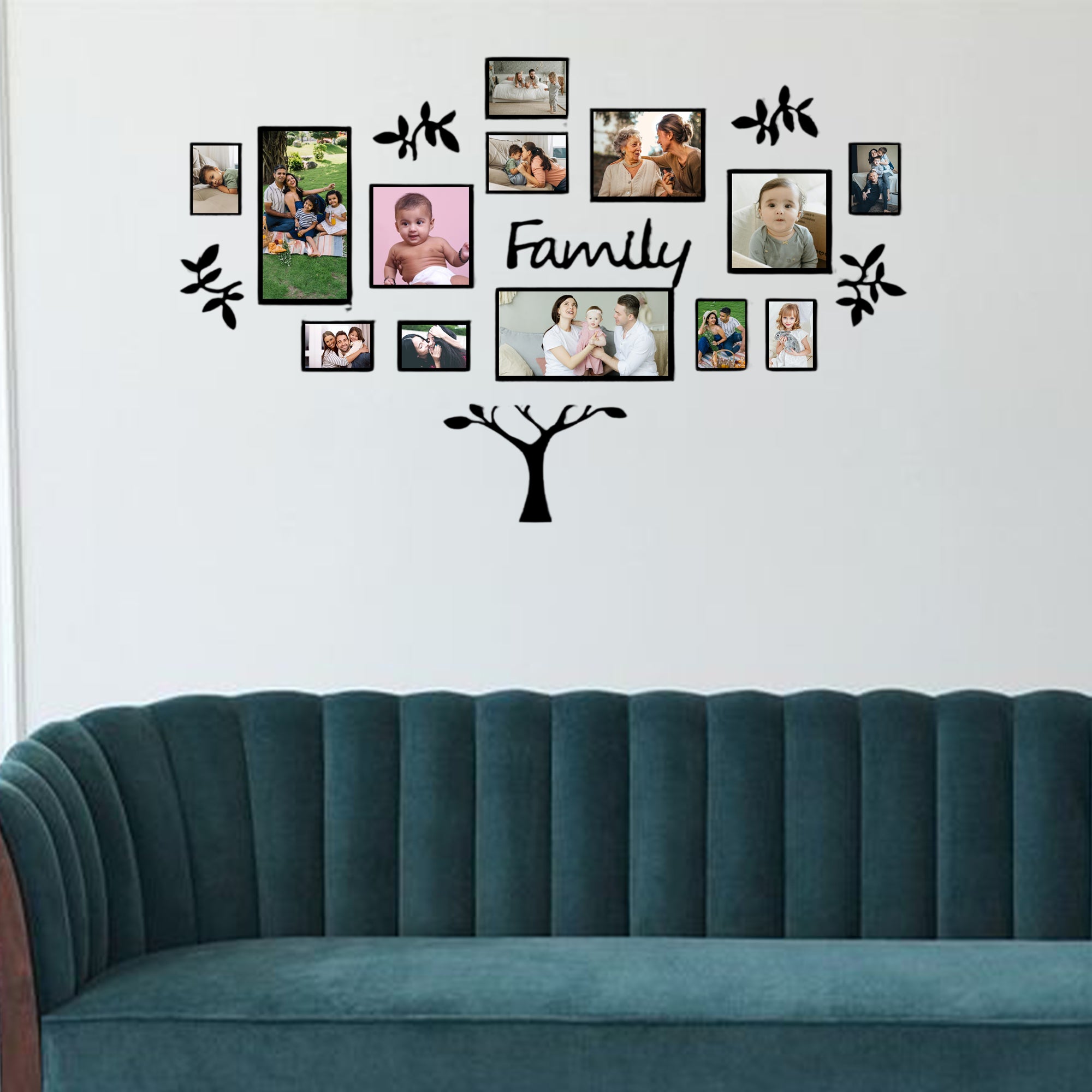 Home Roots – 13 Frame Set with Laser Cut Family Tree – Uniknot