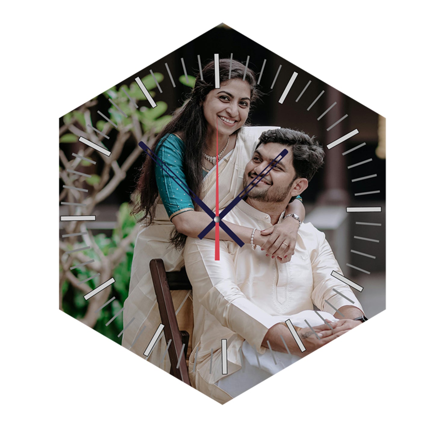 Hexa flower - Personalized Acrylic Photo Wall Clock